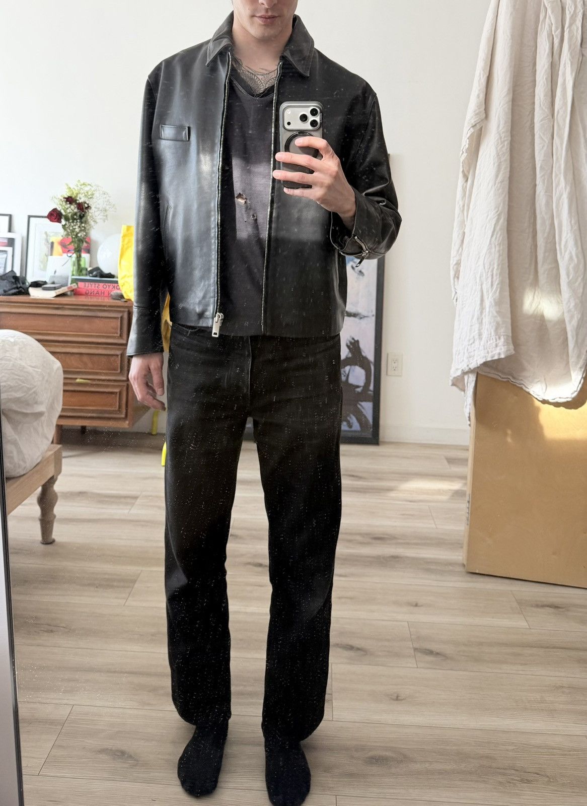 Second/Layer Second/Layer Black Leather “Rider” Mechanic Moto Jacket - M Size US M / EU 48-50 / 2 - 2 Thumbnail