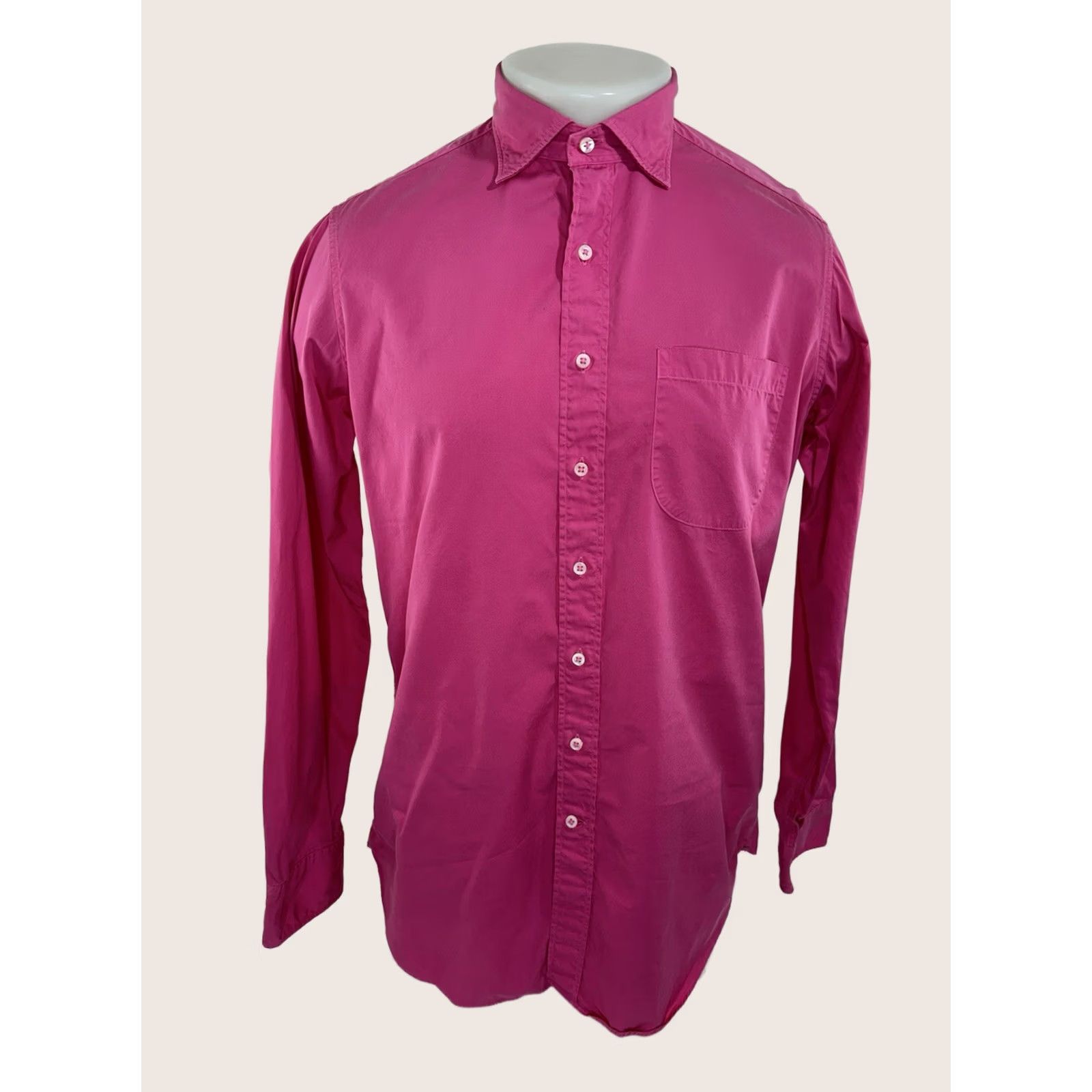 Sid Mashburn Sid Mashburn - Mens M Button-Up Long Sleeve Pink Shirt Size US M / EU 48-50 / 2 - 1 Thumbnail