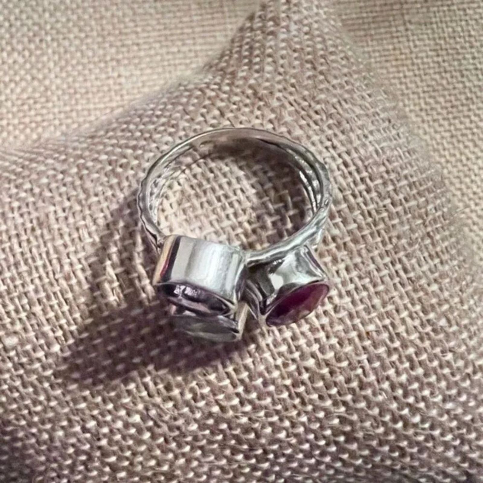 Other Amethyst, Moonstone & Corundum Ruby .925 Silver Ring Size 8 Size ONE SIZE - 2 Thumbnail