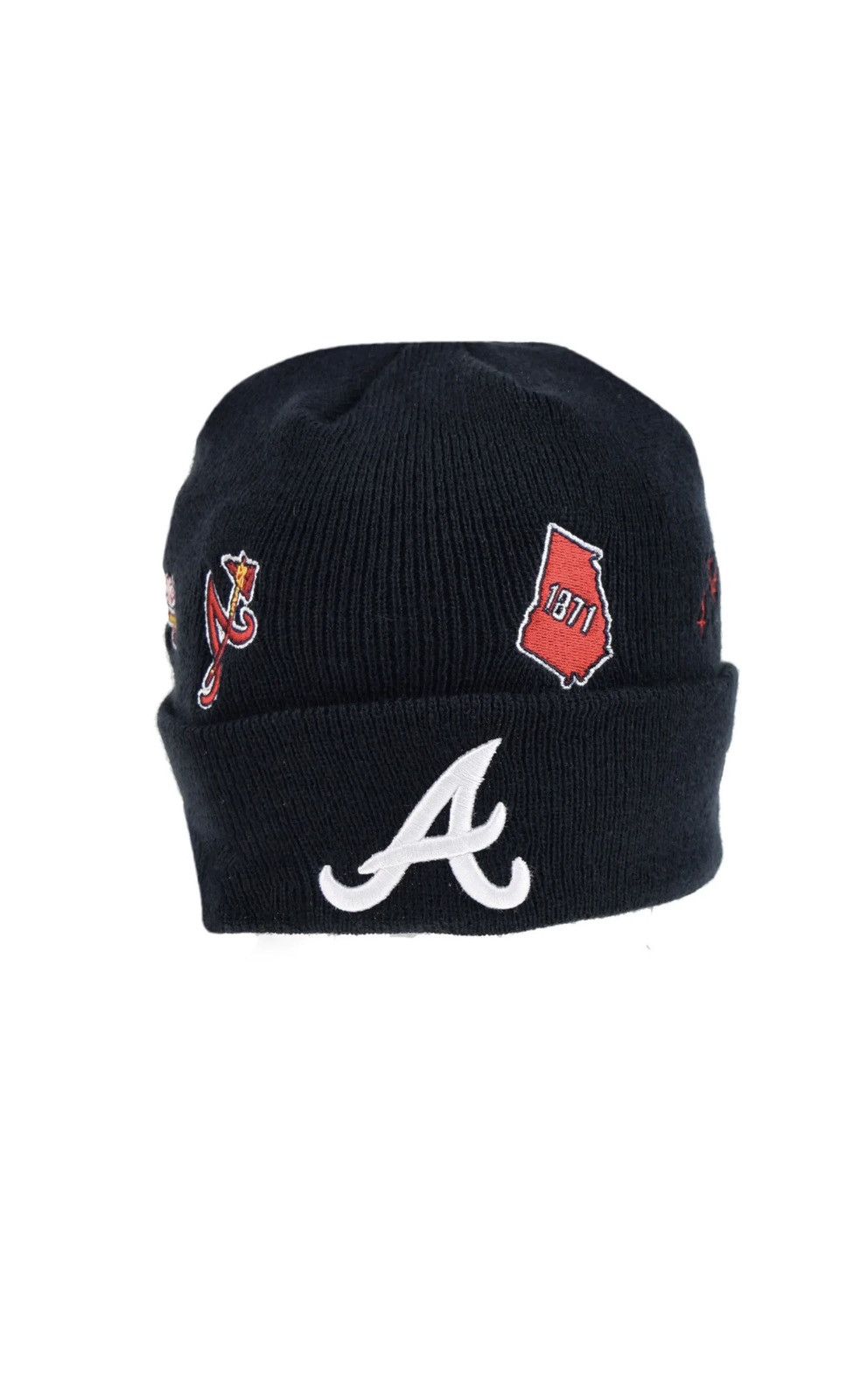 MLB × New Era New Era Braves MLB Cuffed Knit Beanie Size ONE SIZE - 1 Thumbnail
