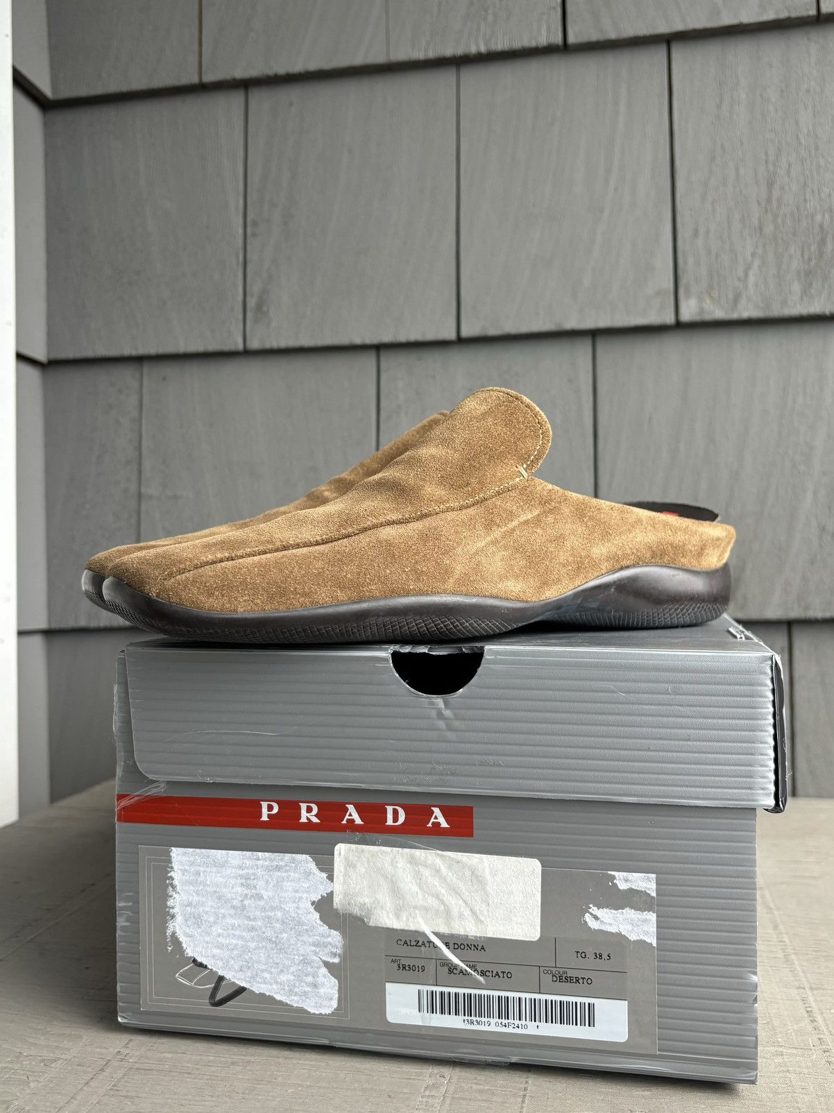Prada × Vintage 2001 Prada Sport Mules Suede Vintage Square Toe 90s Sneaker Size US 6.5 / IT 36.5 - 3 Thumbnail