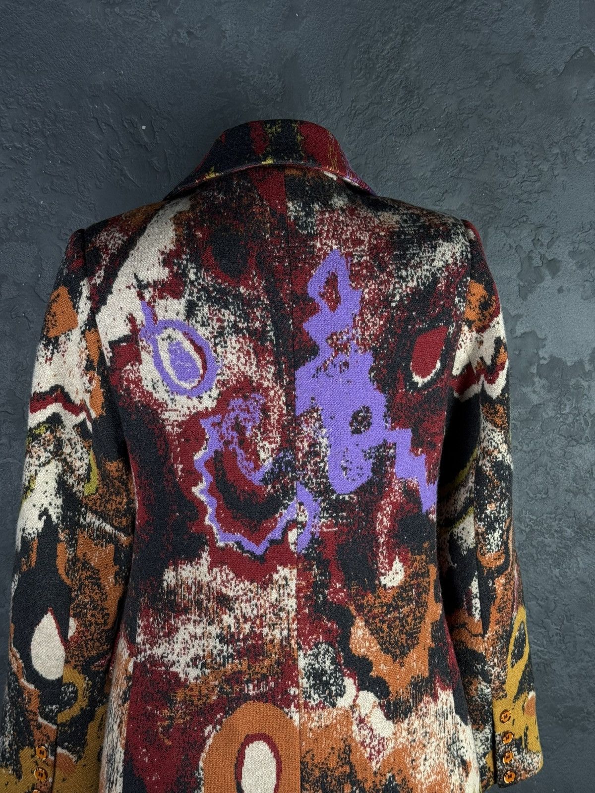 Other IVKO Women’s 100% Wool Abstract Pattern Coat Size 38 / M Size M / US 6-8 / IT 42-44 - 8 Thumbnail