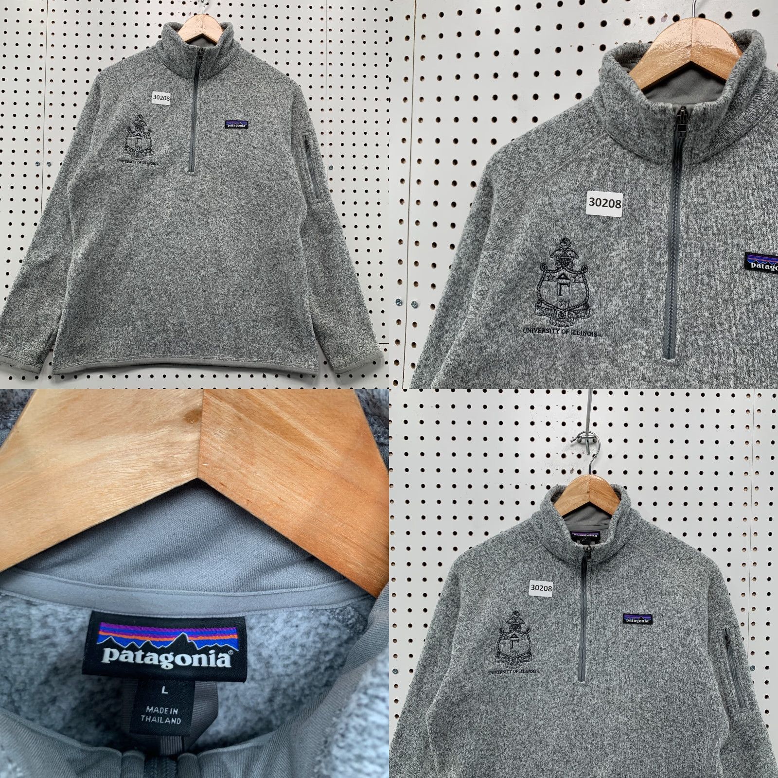 Patagonia Patagonia 1/4 Zip Better Sweater Gray Womens Large University Illinois 21x25 Jacket Womens L Gray University 21x25 Size L / US 10 / IT 46 - 8 Thumbnail