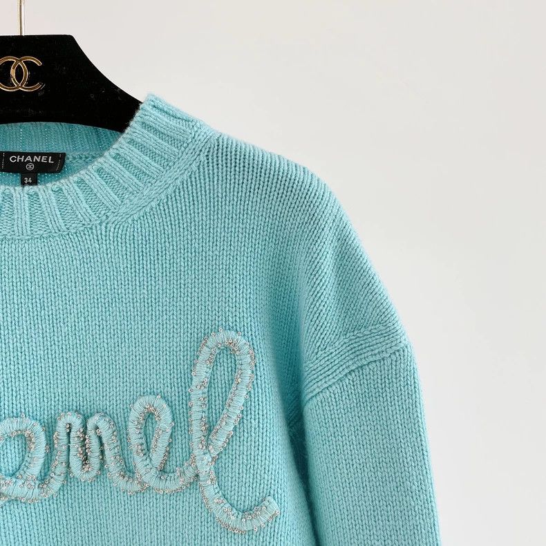Chanel Chanel Nailed letter cashmere knitted long sleeves 2504-Nex Size XXS / US 00 / IT 34 - 3 Thumbnail