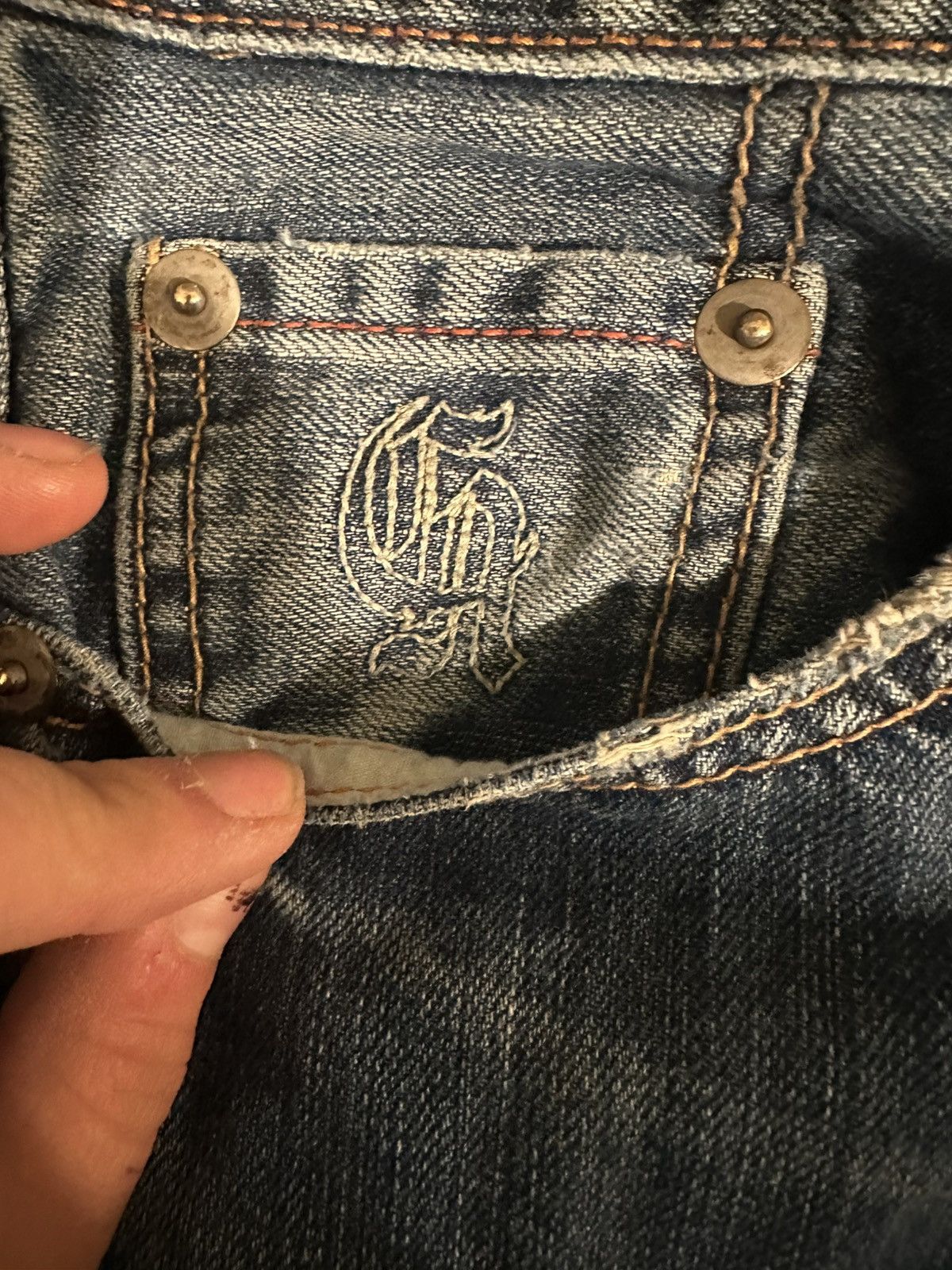Christian Audigier × Ed Hardy Y2K DISTRESSED CHRISTIAN AUDIGIER JEANS Size US 30 / EU 46 - 6 Thumbnail
