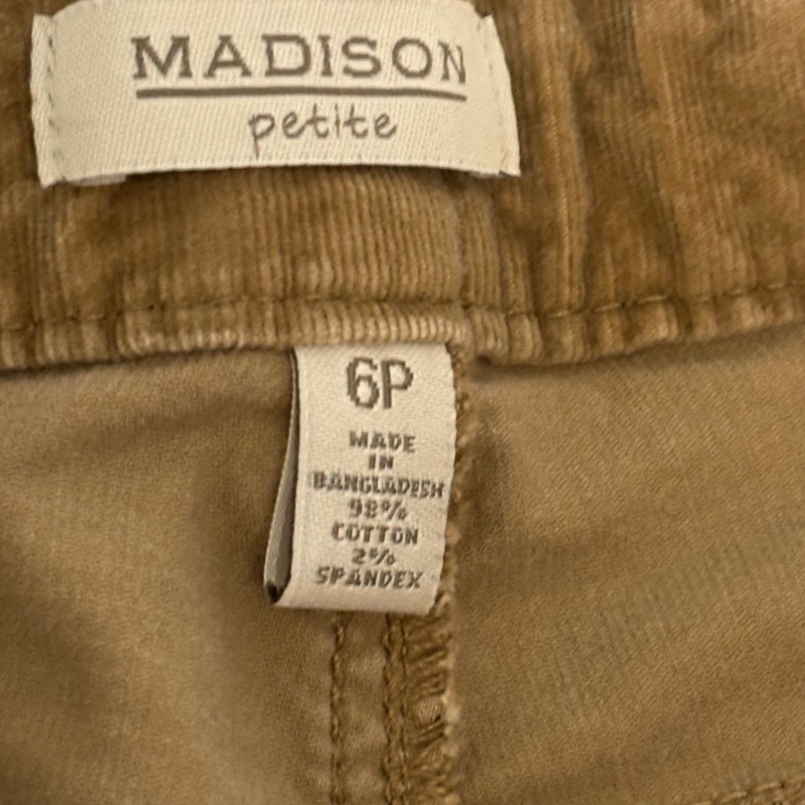 Madison Madison Petite Brown Corduroy Pants Size 6P Size 28" / US 6 / IT 42 - 8 Thumbnail