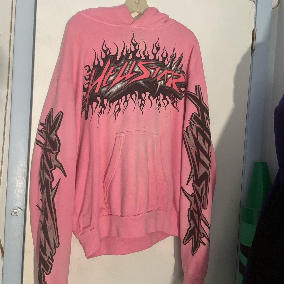 Image of Hellstar Brainwash Hoodie W/o Brain in Pink, Men's (Size Small)