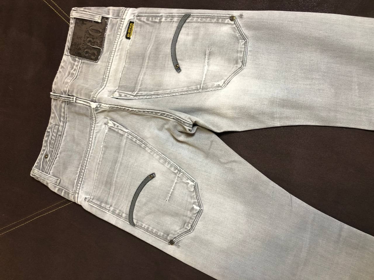 G-Star G-STAR RAW Denim Wash Gray Straight Jeans Size US 32 / EU 48 - 17 Thumbnail