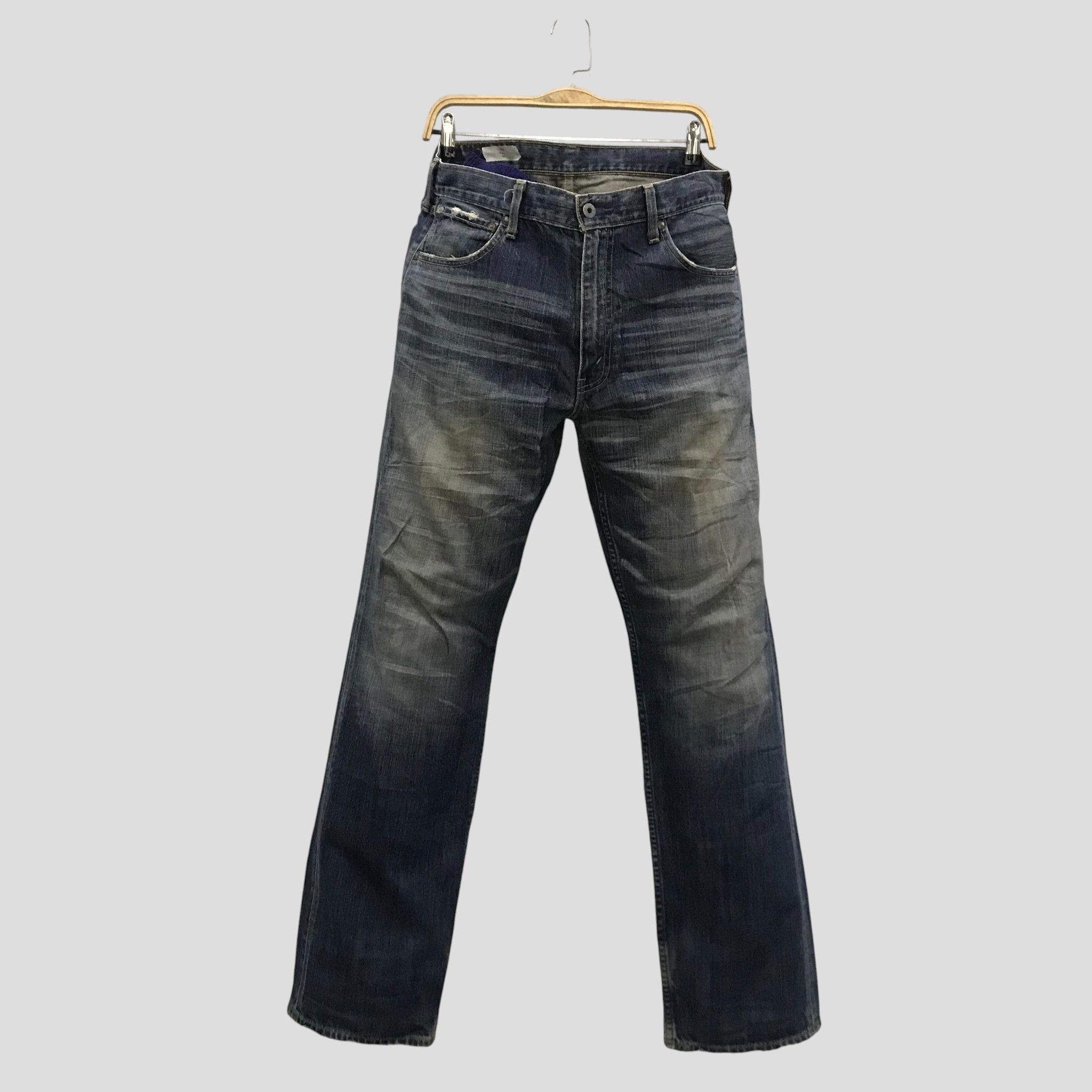 Levi's Vintage Levi's 503 Dark Wash Jeans Distressed Faded Blue Size US 35 - 1 Thumbnail