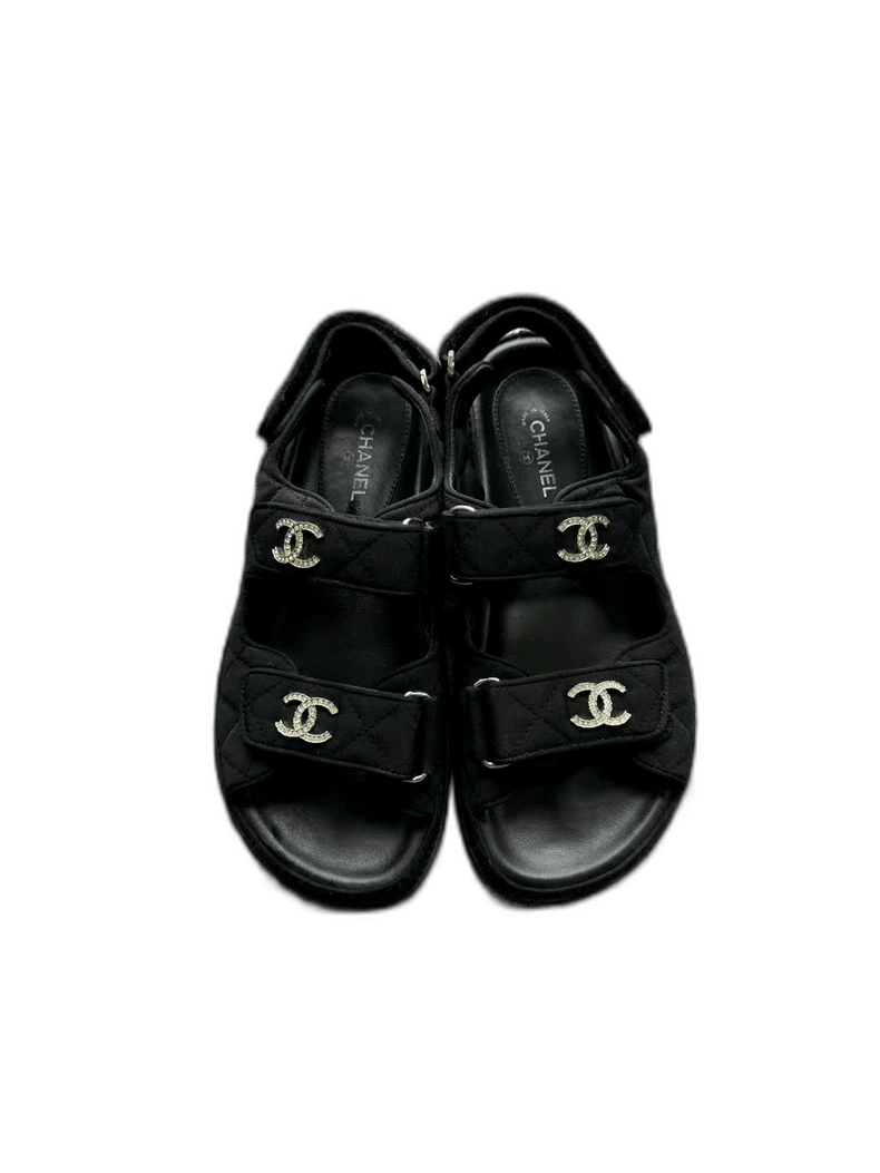 Chanel Chanel Rhinestone Velcro Sandals Size 36.5 Size US 6 / IT 36 - 1 Thumbnail