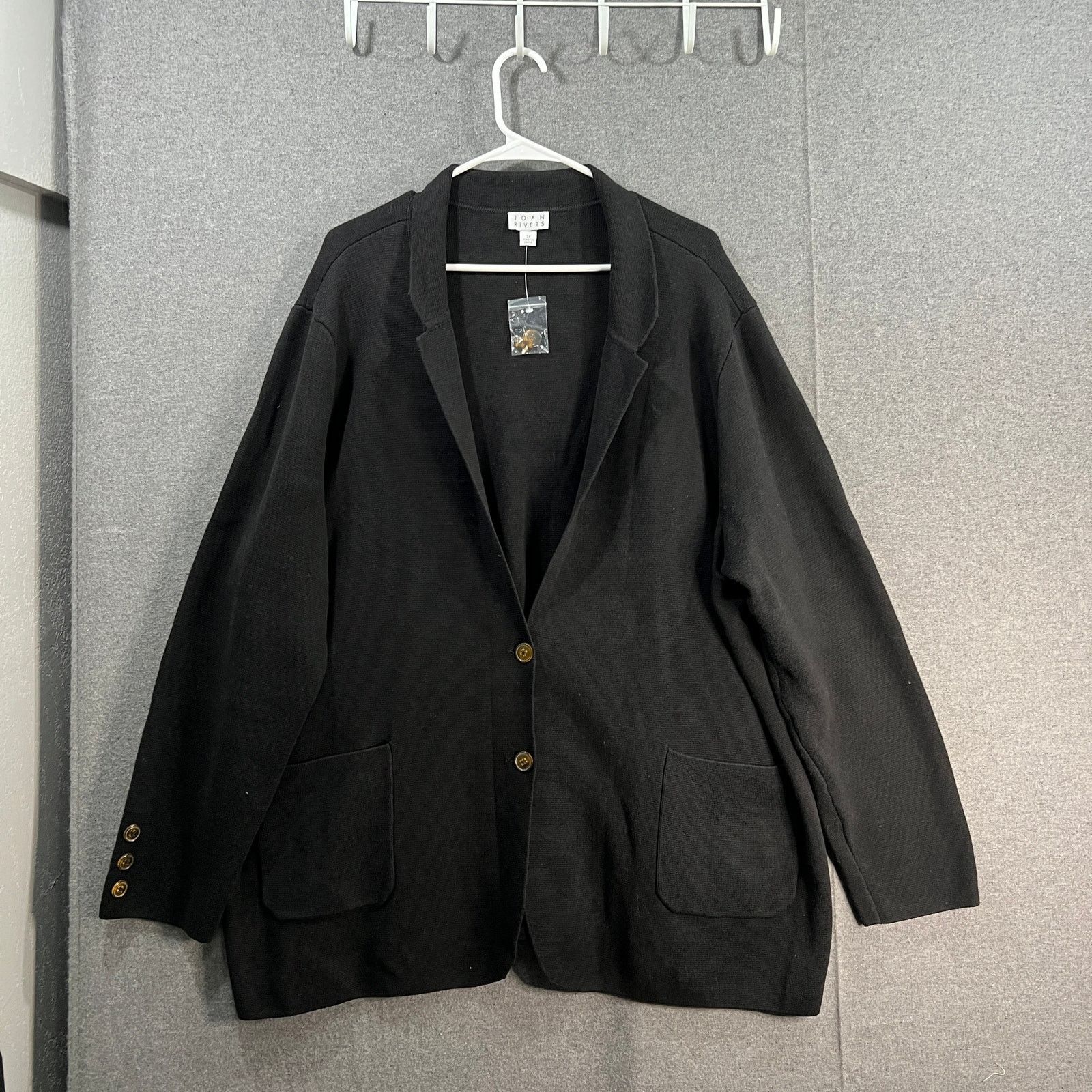 Other Joan Rivers Milano Knit Sweater Blazer Black, Size 3X Size 3XL / US 20-22 - 1 Thumbnail