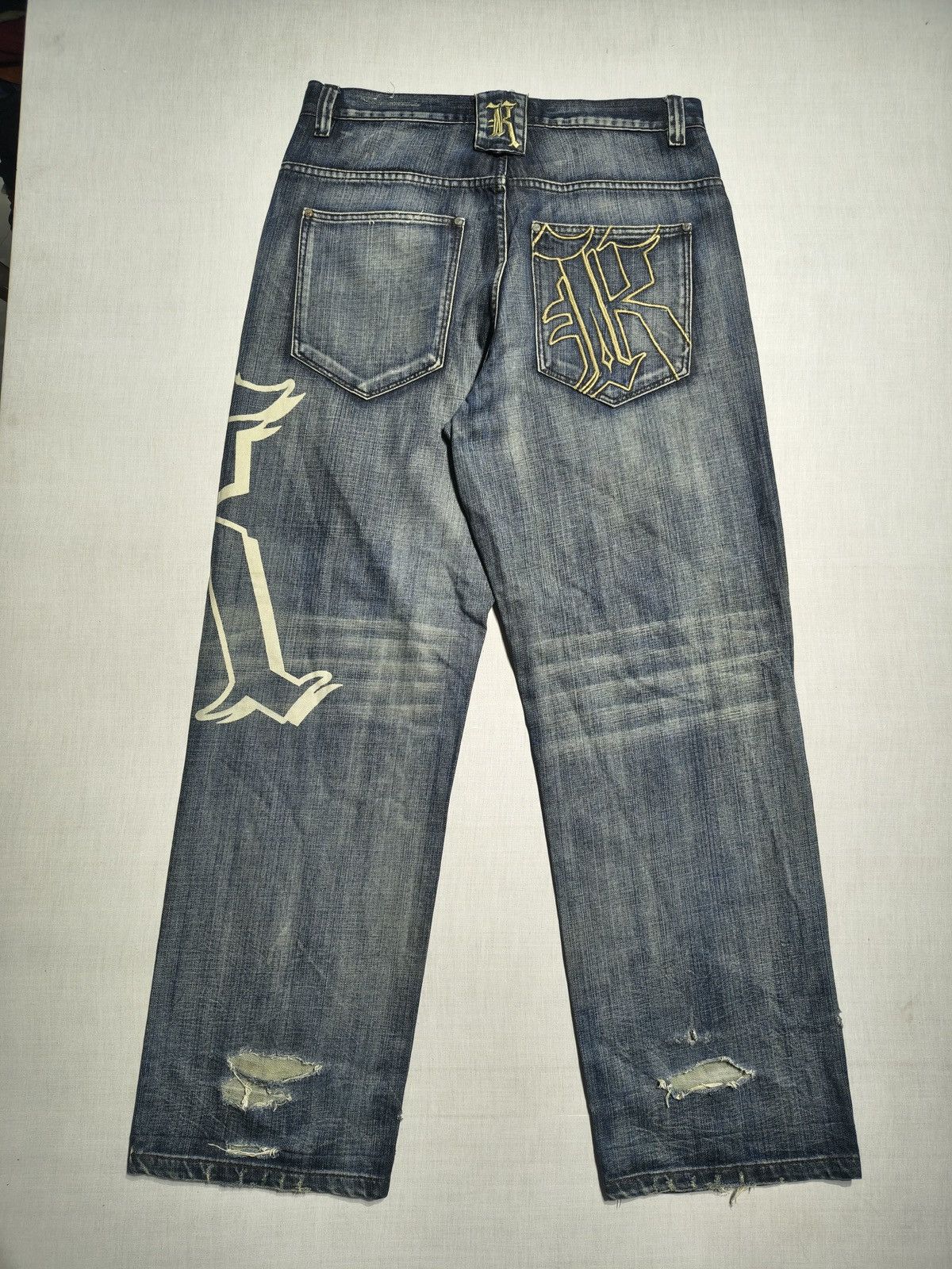 Southpole Karl Kani Big K Graphic Jeans Y2K Streetwear (045) Size US 36 / EU 52 - 2 Thumbnail