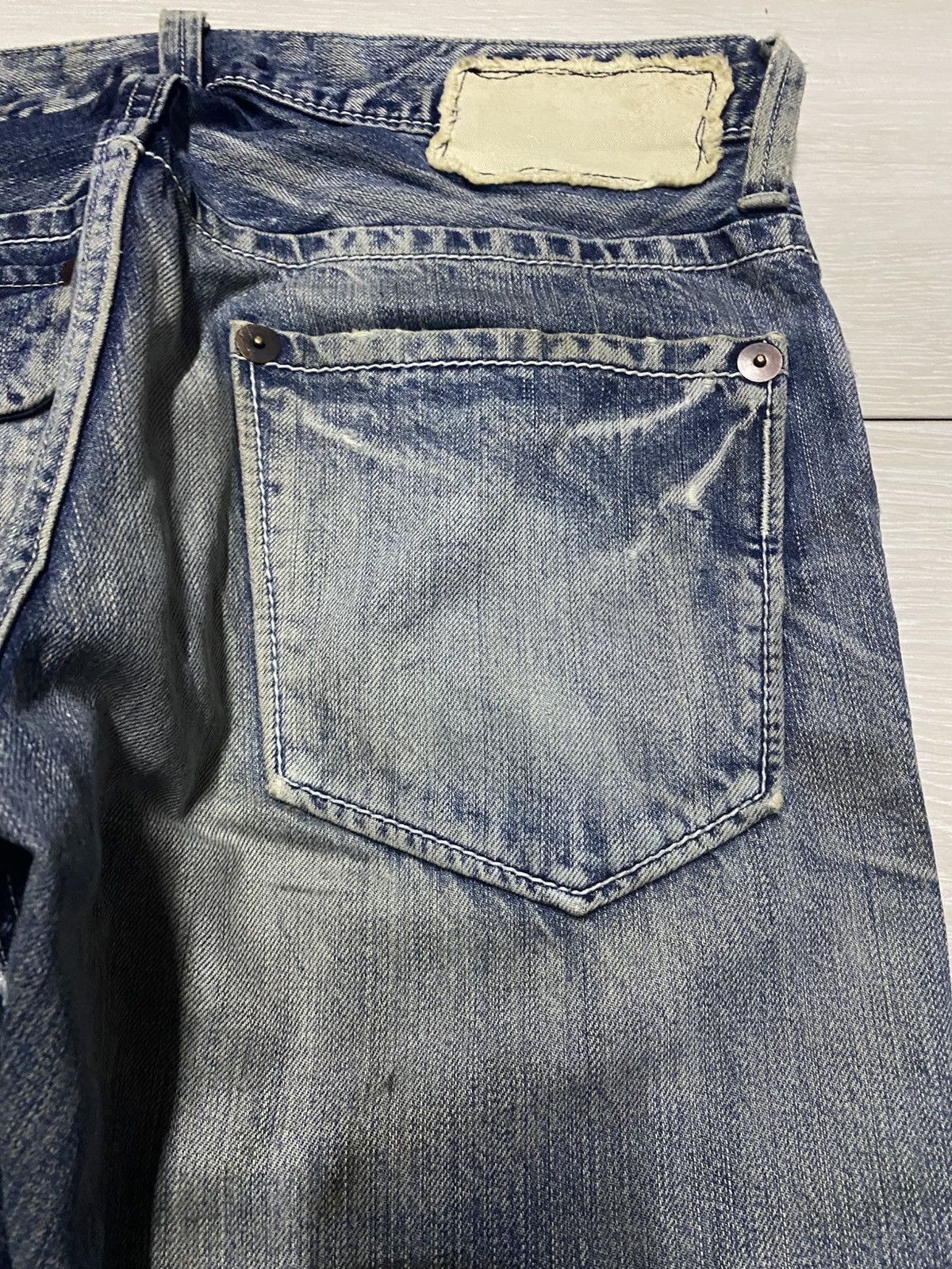 Tornado Mart Vintage BlueWay Garment Jeans Maker Crack Wash Flare Jeans Size US 33 - 10 Thumbnail