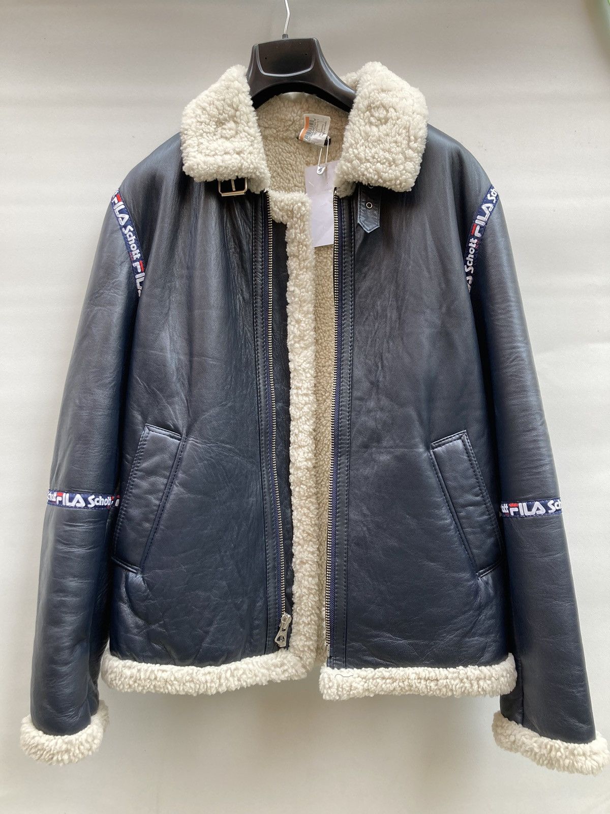Schott Beautiful Schott Fila aviator jacket - Warm & stylish Size 42L - 2 Thumbnail