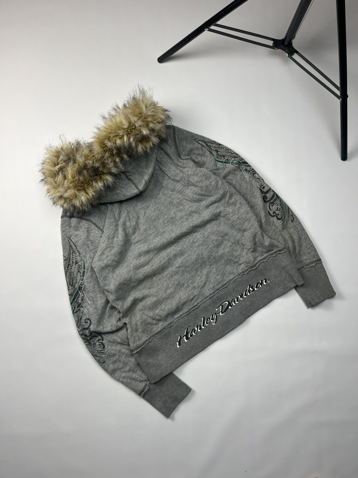 If Six Was Nine Reversible LGB Style Faux Fur Hoodie Harley Davidson Skulls Size US M / EU 48-50 / 2 - 7 Thumbnail