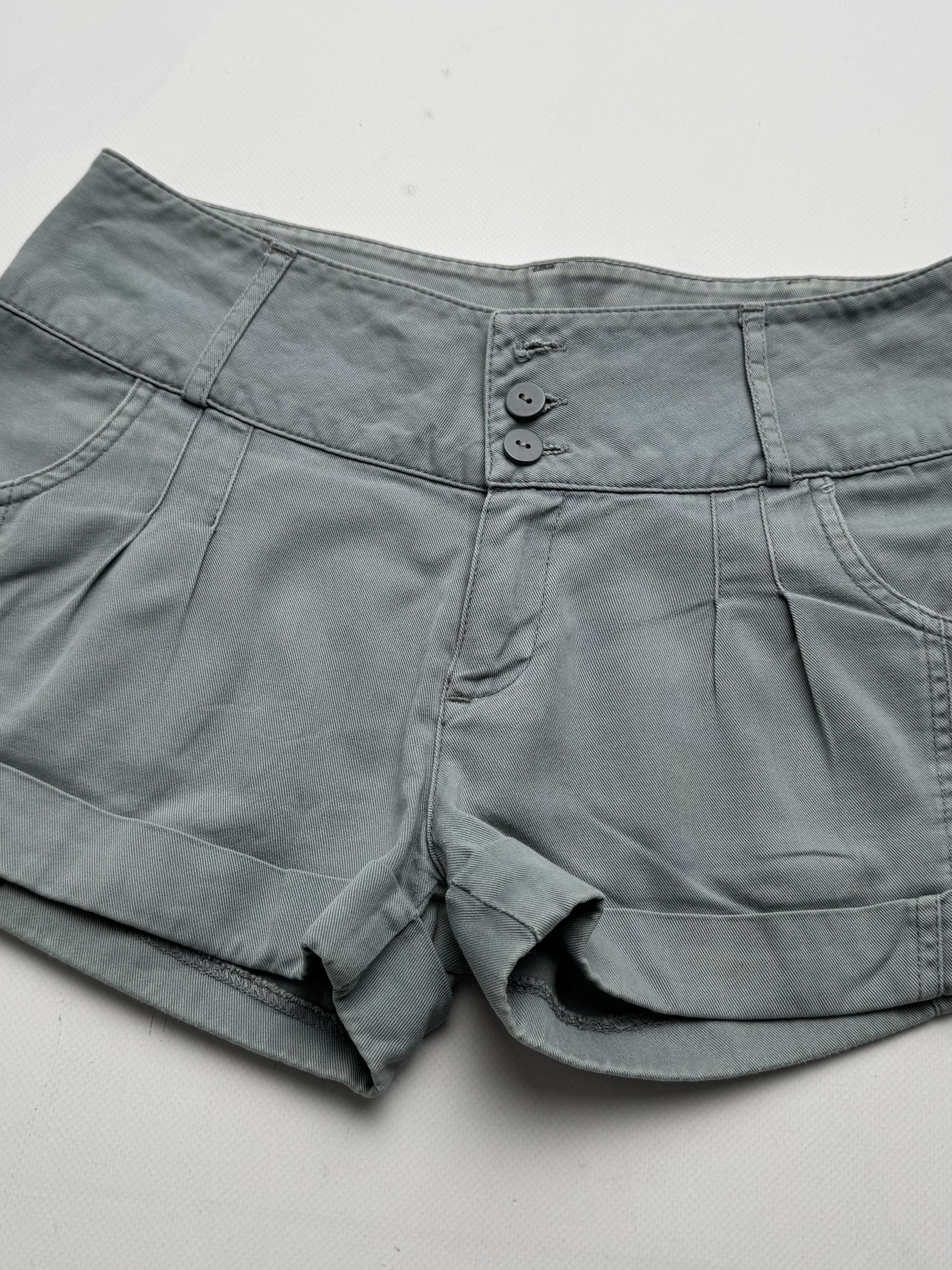 Vintage Vintage High Waist Shorts Grey Cuffed Casual Stretch Fit E2 Size 27" / US 4 / IT 40 - 2 Thumbnail