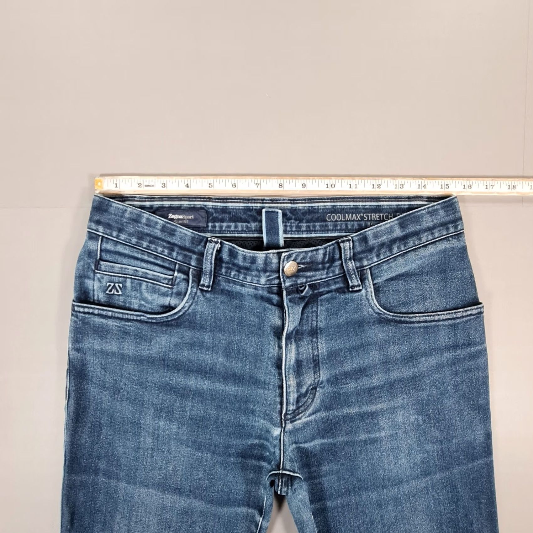 Vintage Zegna Sport Jeans Blue Slim Fit W32 L29 Denim Stretch Coolmax Zip Fly 5-Pocket Mens Regular Vintage No Size US 32 / EU 48 - 7 Thumbnail