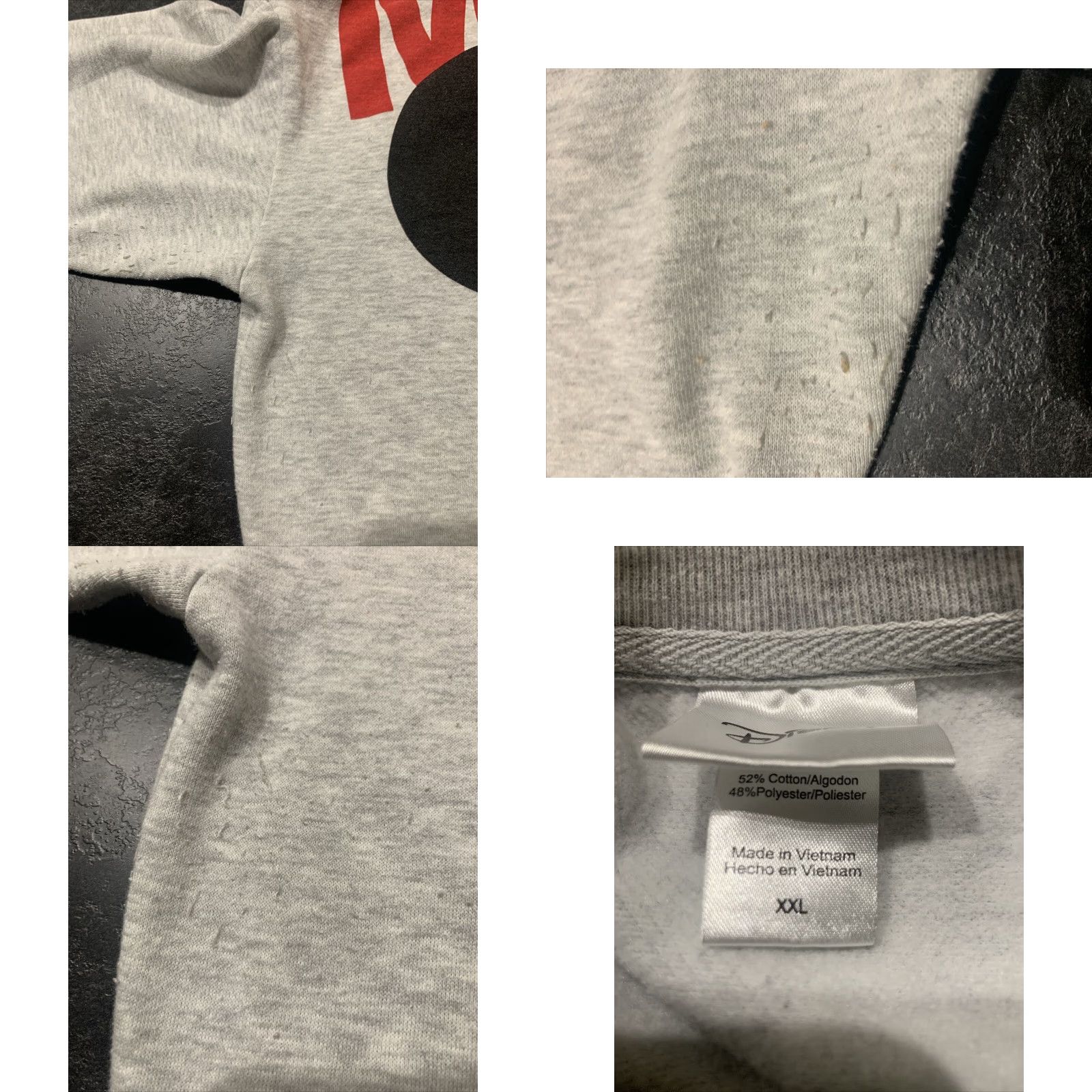 Disney Disney Mickey Mouse Graphic Print Sweatshirt 2XL Gray Long Sleeve - Red Writing Mens Size US XXL / EU 58 / 5 - 8 Thumbnail