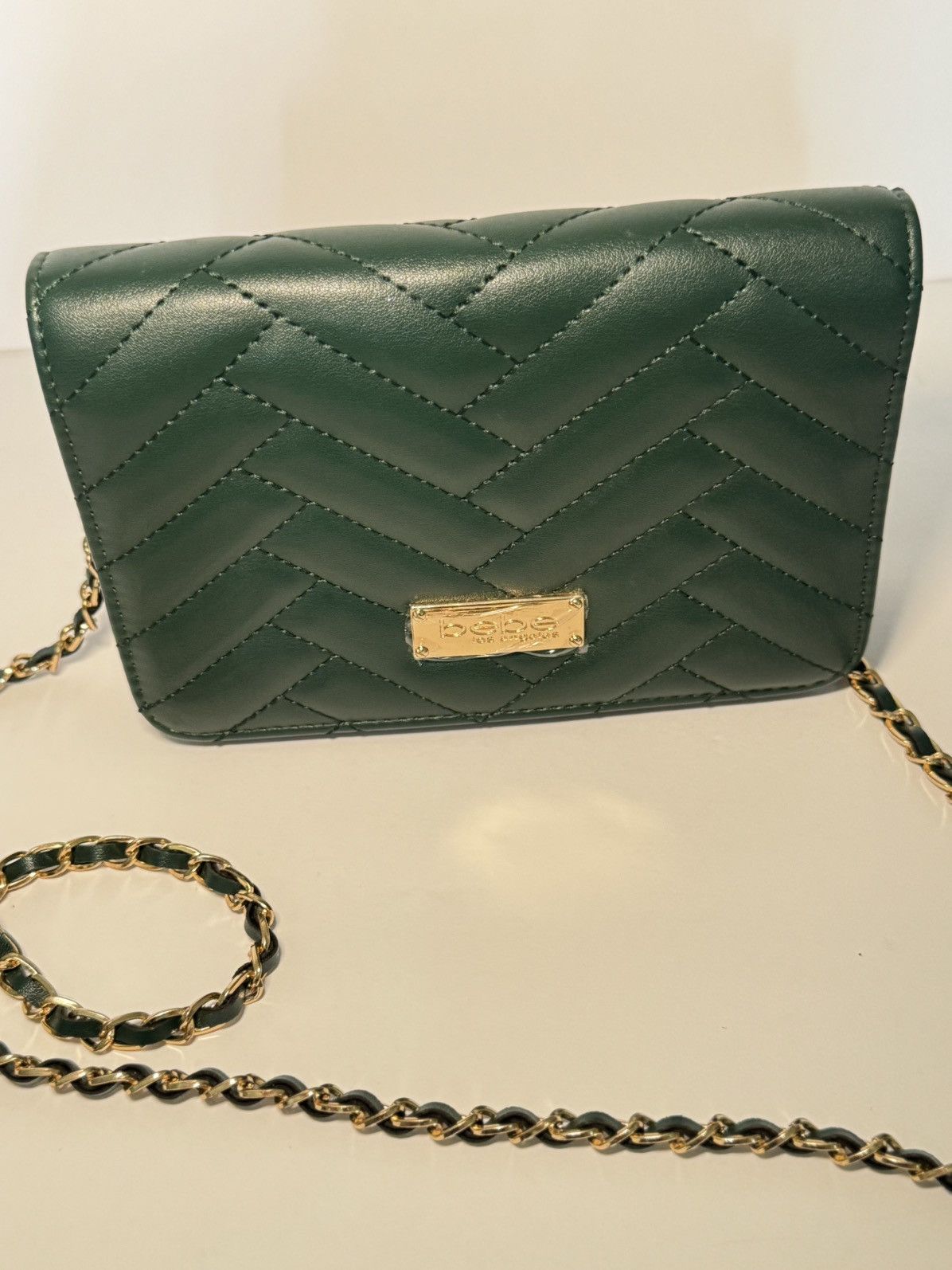 Bebe New Bebe Quilted Dark Green Crossbody Bag Size ONE SIZE - 4 Thumbnail