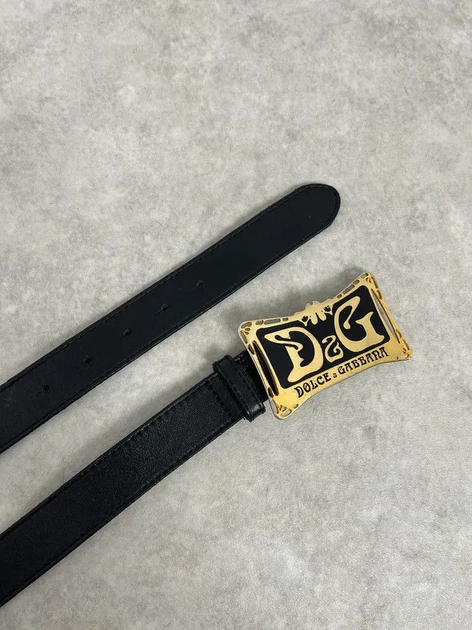 Dolce & Gabbana 2000s Dolce & Gabbana Propaganda Black Leather Belt Size ONE SIZE - 3 Thumbnail