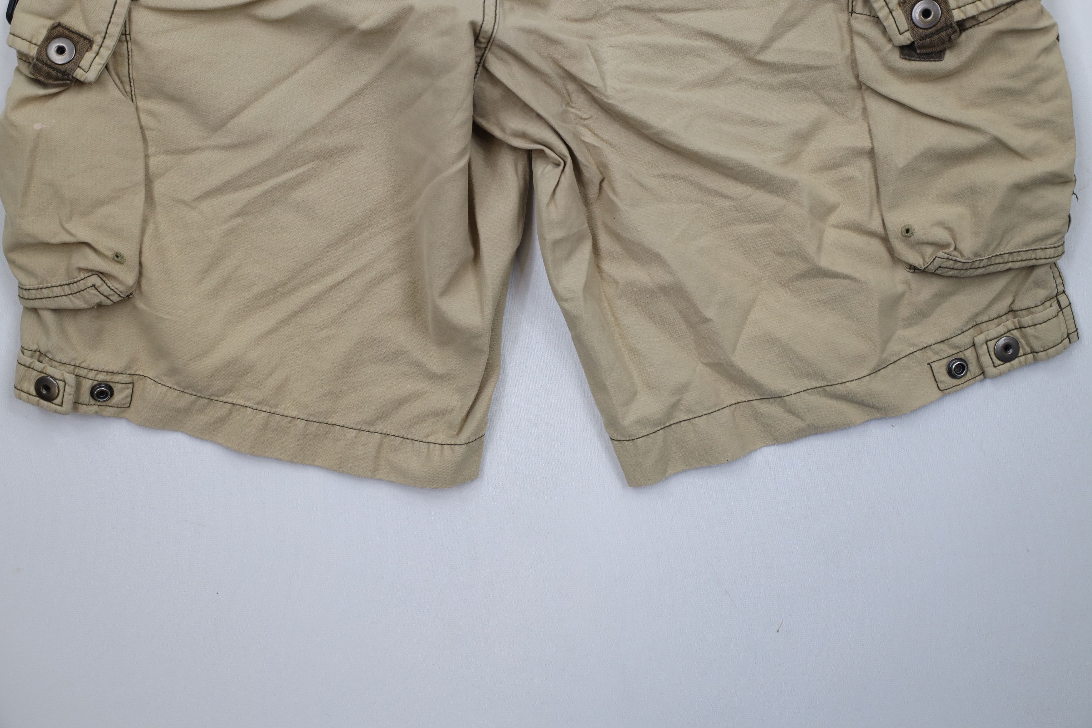 Gap × Vintage Vintage Y2K 2003 Gap Distressed Cargo Shorts Beige Khaki Size US 34 / EU 50 - 13 Thumbnail