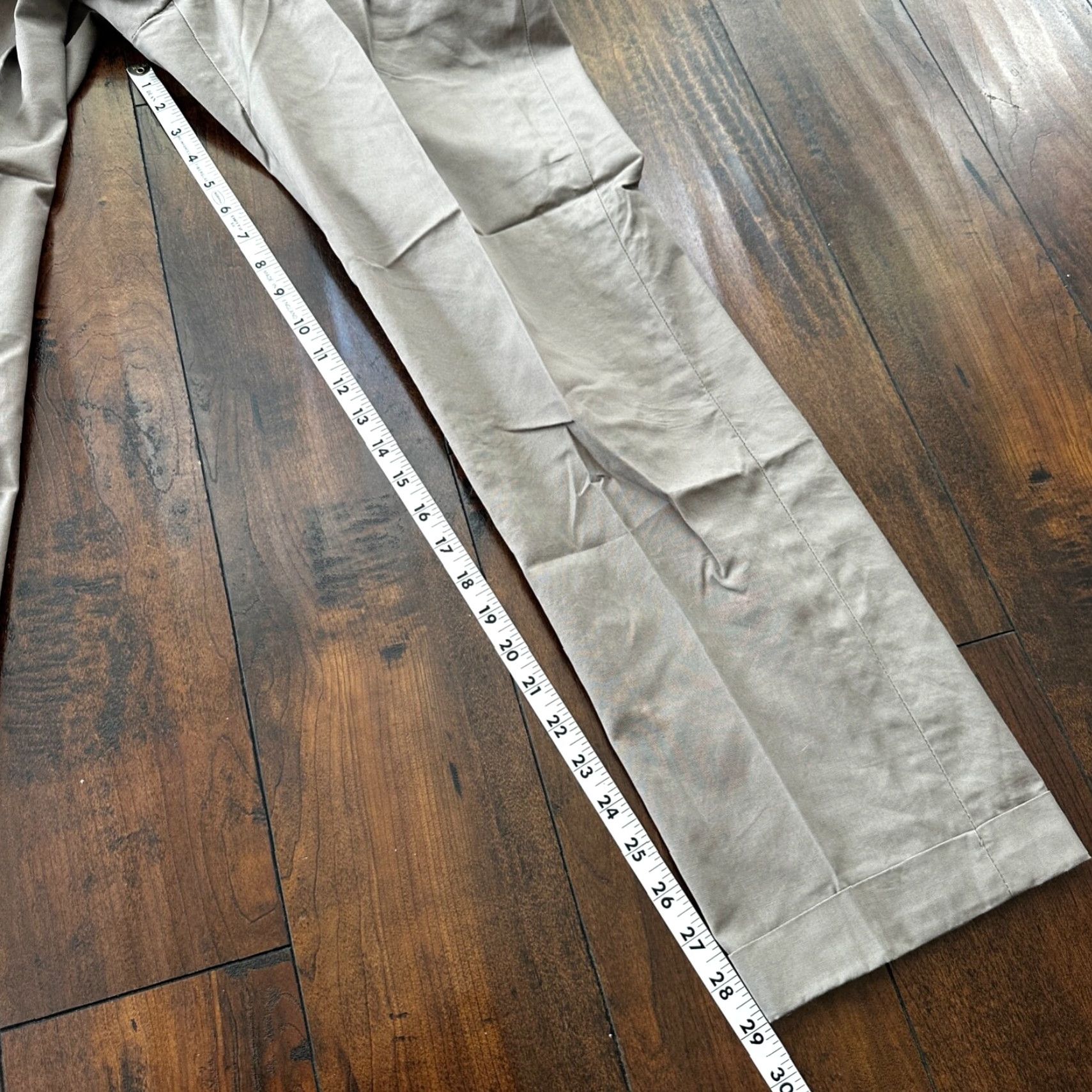 Vintage VTG 1960s Brown Dress Pants Trousers 26x29 Flat Front High Waist Straight Leg Military Cotton Men's Slacks Nightwear? Wait. Size US 26 / EU 42 - 4 Thumbnail