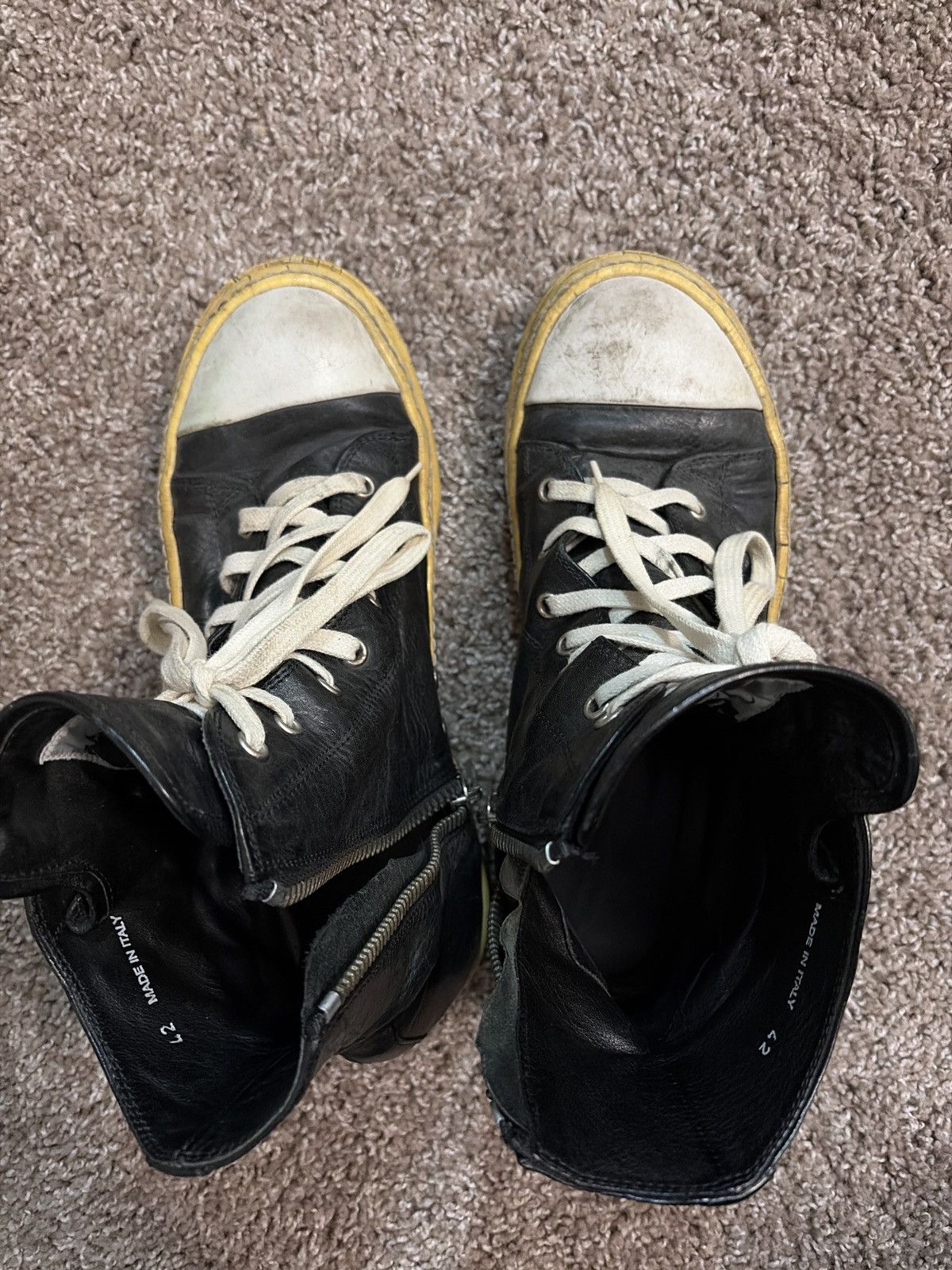 Rick Owens Rick Owens FW 2009 "Crust" Hightop Ramones Size US 9 / EU 42 - 2 Thumbnail