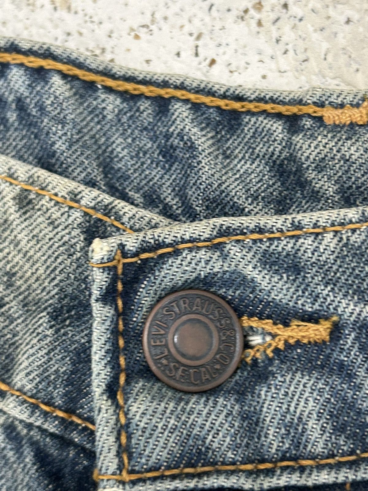 Levi's Vintage Levis 605 Orange Tab Acid Washed Baggy Size US 31 - 8 Thumbnail