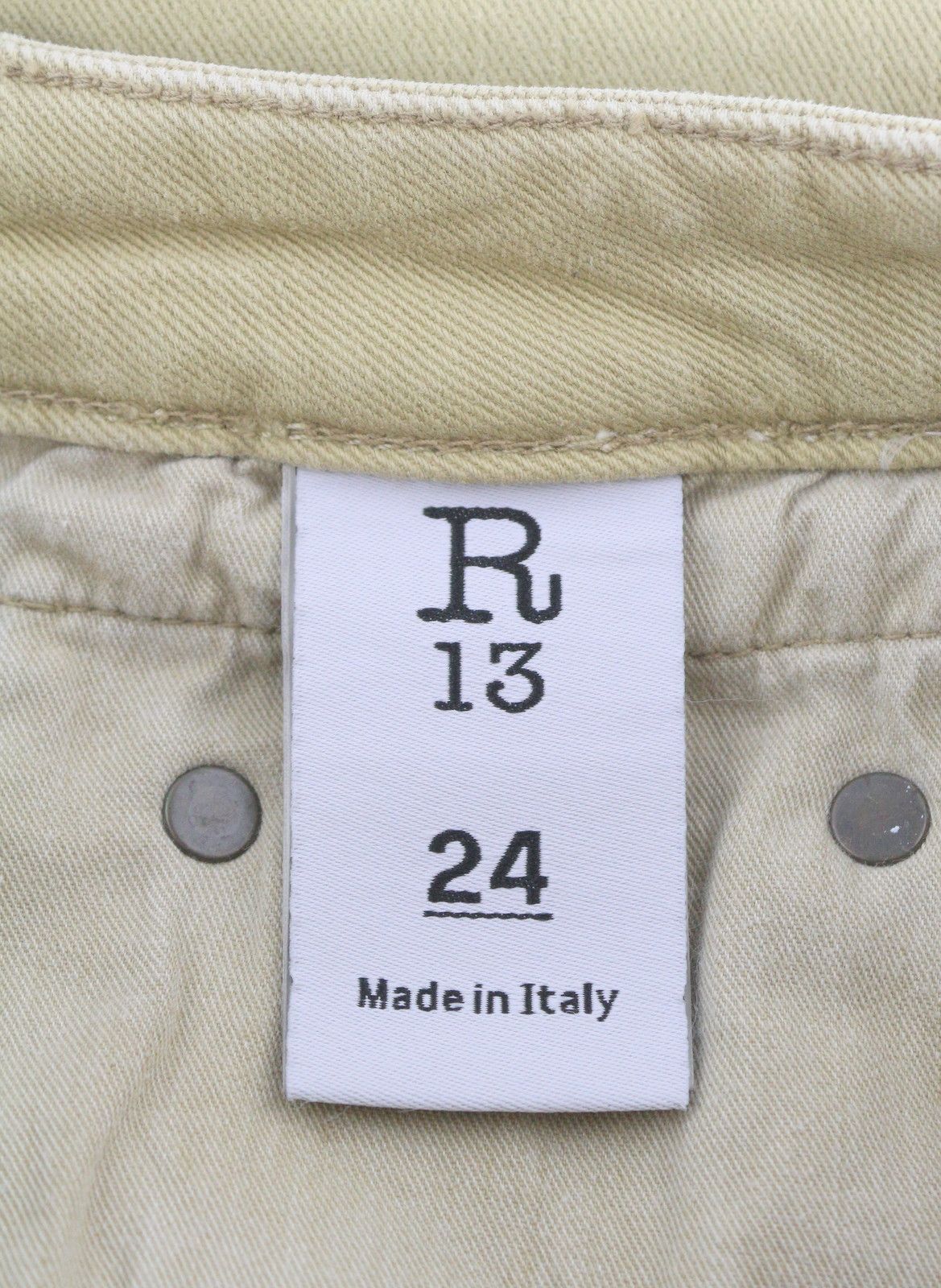 R13 BOY STRAIGHT 24 Khaki Stretch Faded Cropped 86266 Size 24" / US 00 / IT 34 - 8 Thumbnail