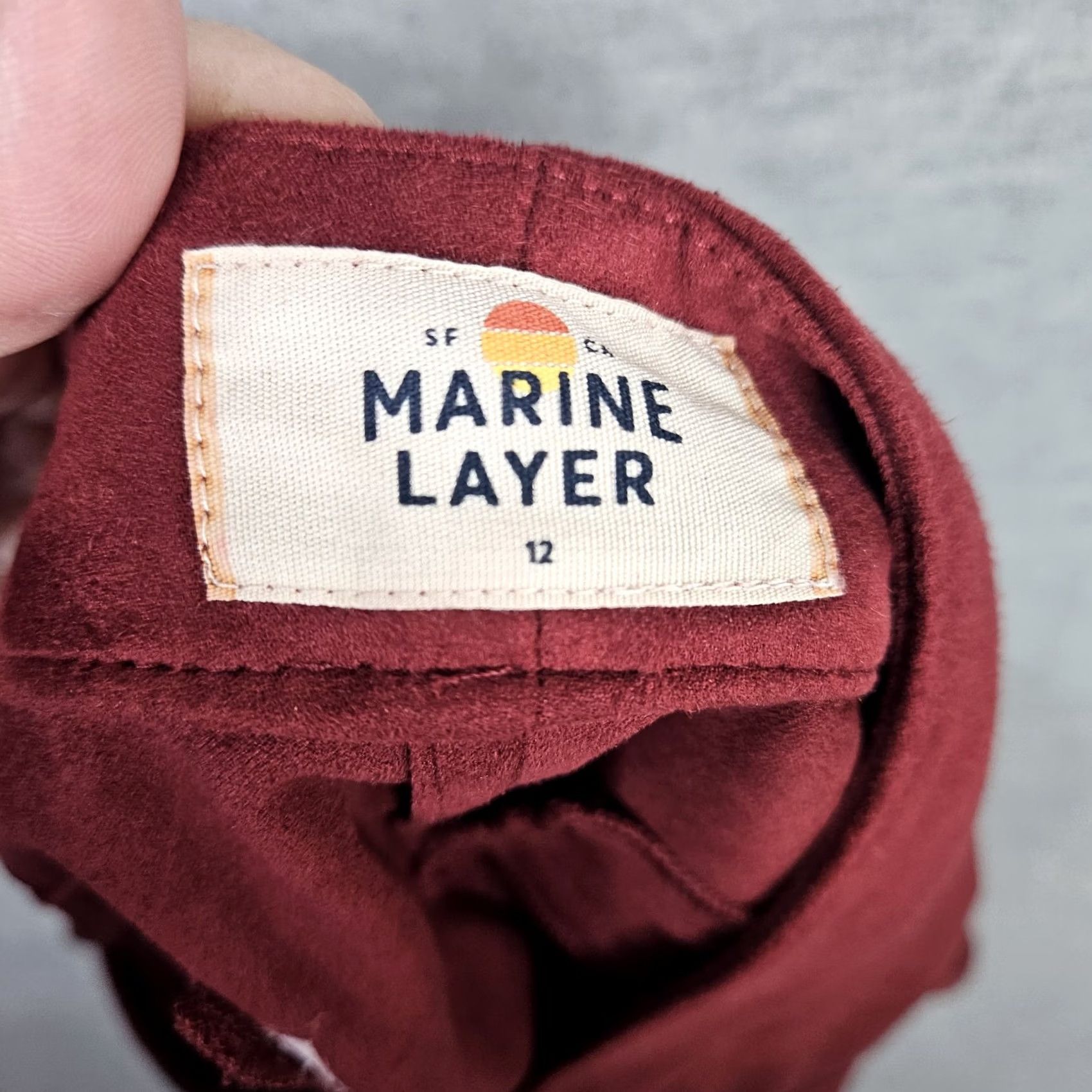 Marine Layer Marine Layer Women’s Mini Burgundy Wine Faux Suede A-line Skirt Sz 12 Size 34" / US 12 / IT 48 - 6 Thumbnail