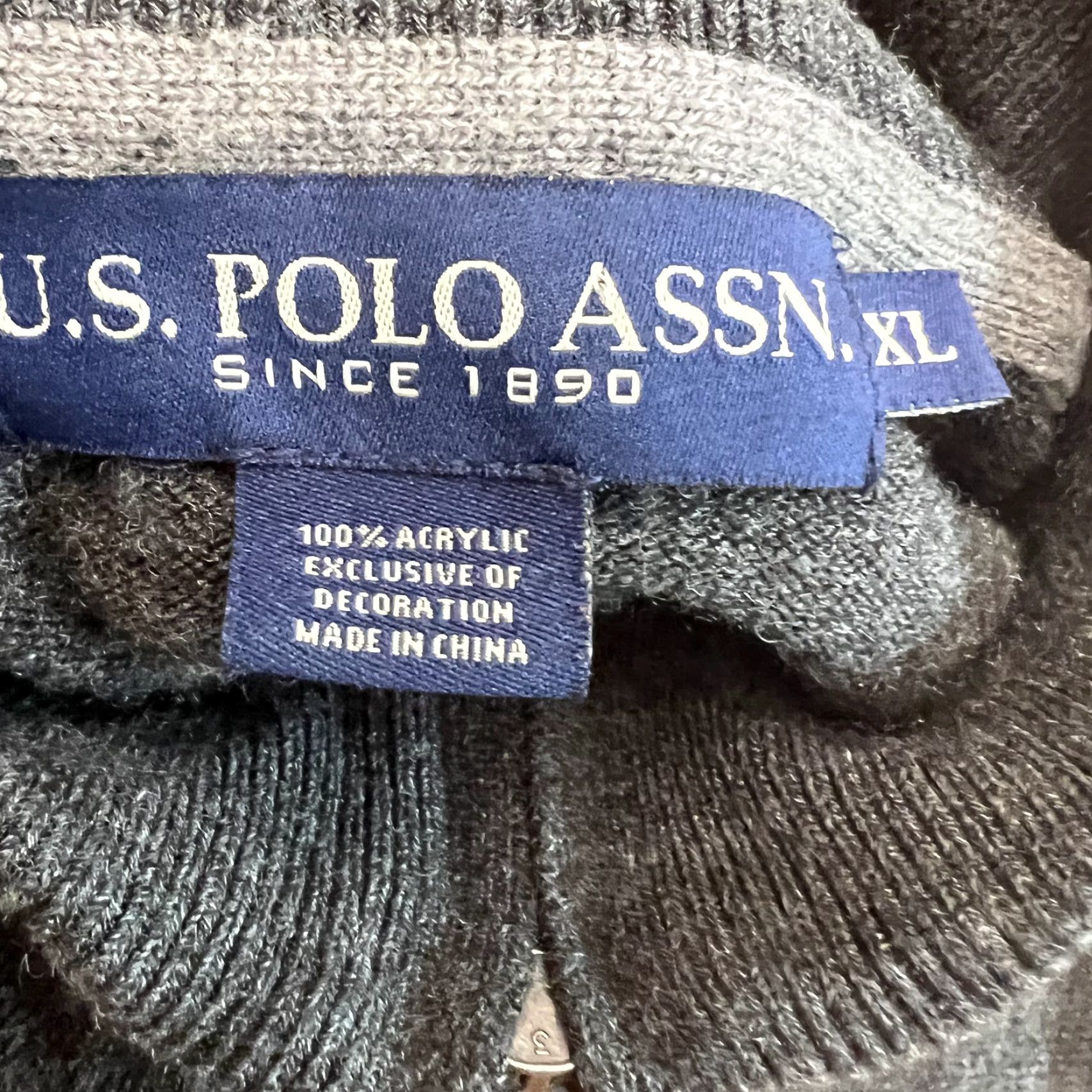 Vintage US Polo Assn. Pullover Sweater XL Gray 1/4 Zip Mock Neck Long Sleeve Classic Mens Size US XL / EU 56 / 4 - 5 Thumbnail