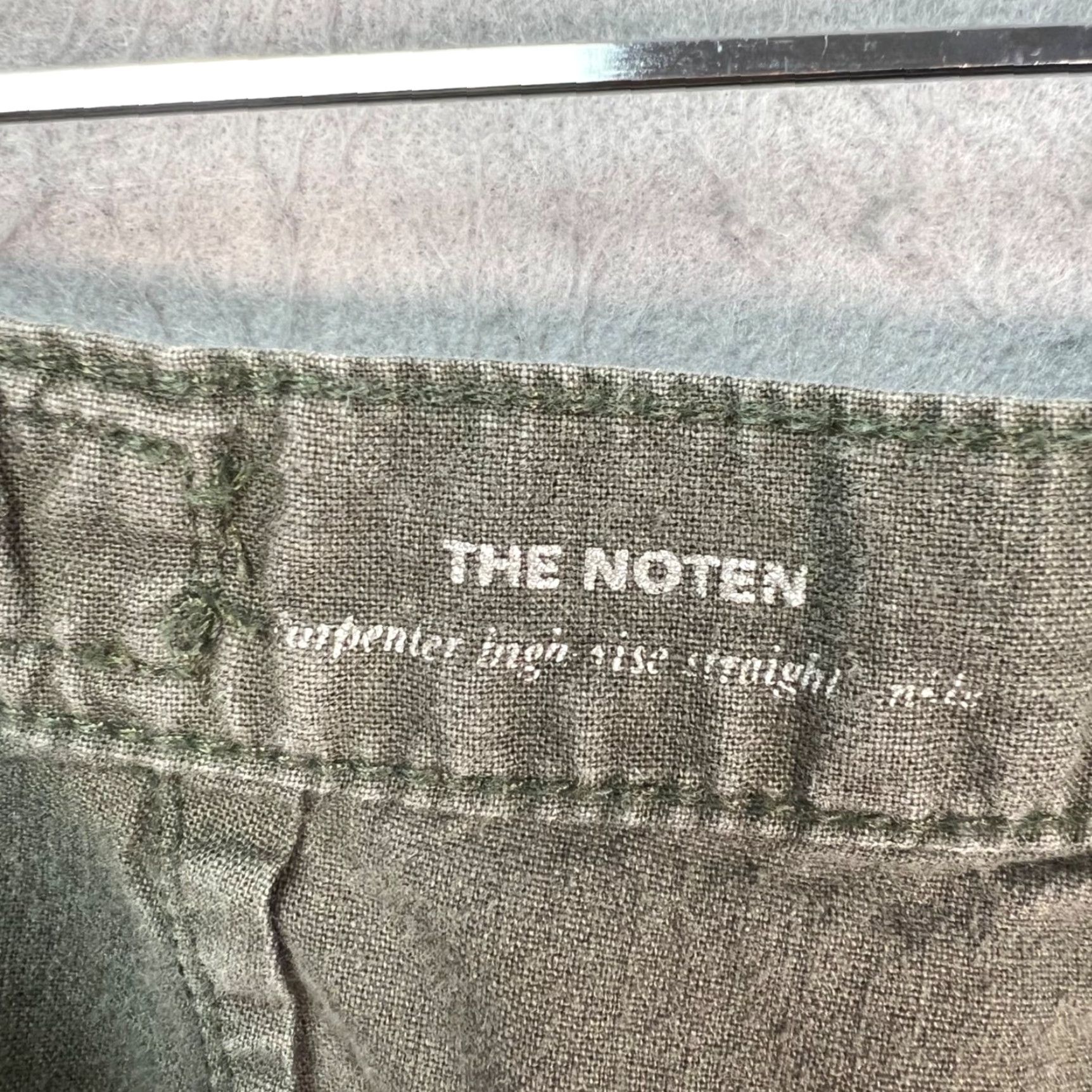 Vintage AG Adriano Goldschmied The Noten Carpenter High Rise Straight Pants Olive Green 26R Women's Pants Size 26" / US 2 / IT 38 - 4 Thumbnail