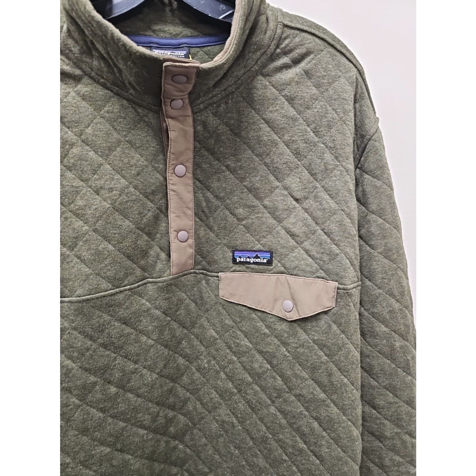 Patagonia VINTAGE Patagonia Cotton Quilt Snap-T Pullover Mens XL Green Long Sleeve Size US XL / EU 56 / 4 - 3 Thumbnail