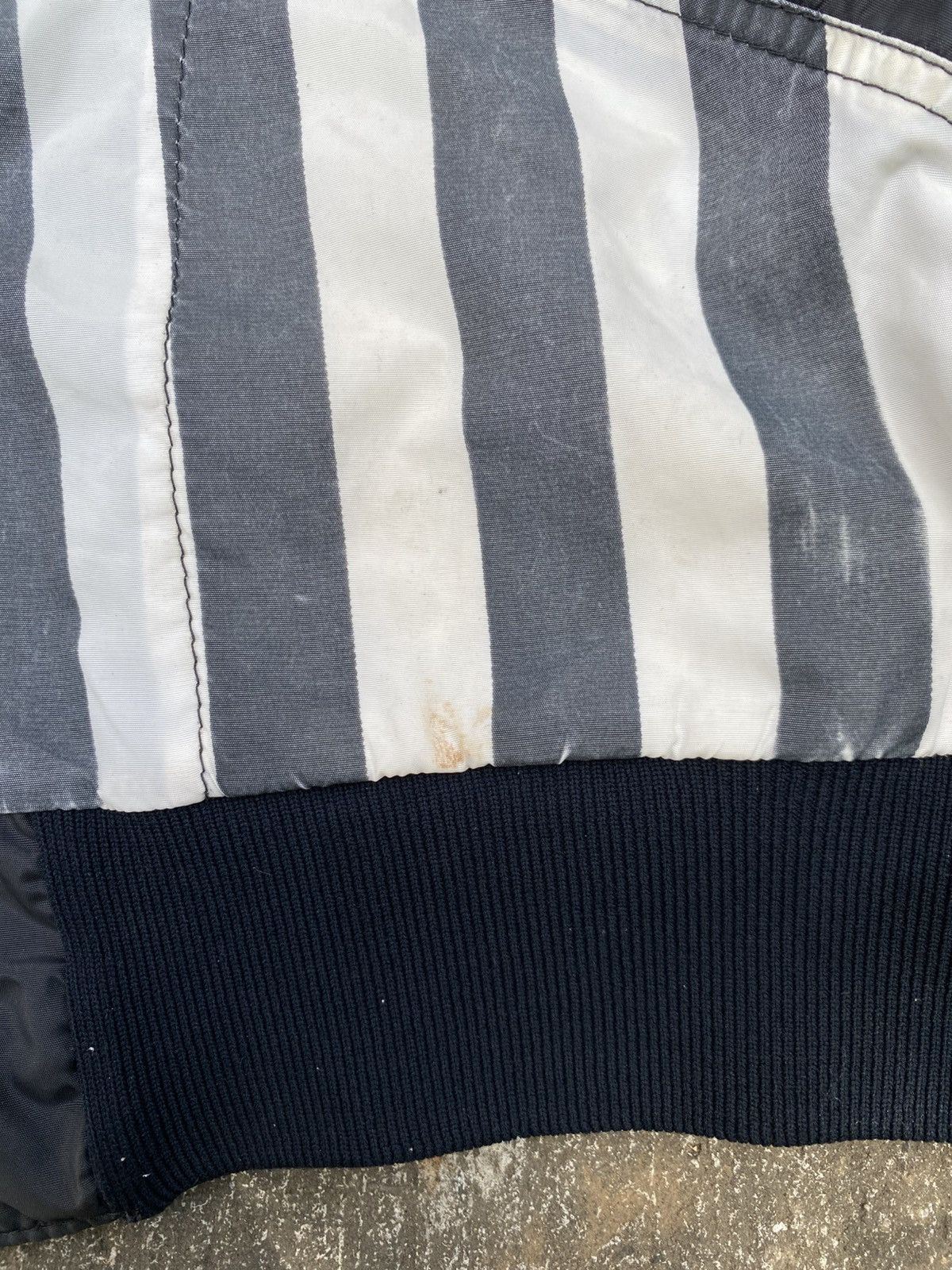 Vintage NFIOA Black and White Striped Bomber Jacket. Size US XL / EU 56 / 4 - 8 Thumbnail