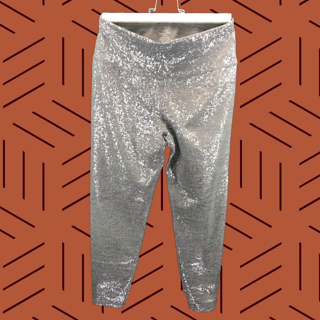 Sweaty Betty Sweaty Betty Small 7/8 Contour Metallic Foil Leggings Speckled Yoga Pants London Womens Tight Fit Silver Disco Yoga Pants Mens? Size 28" / US 6 / IT 42 - 1 Thumbnail