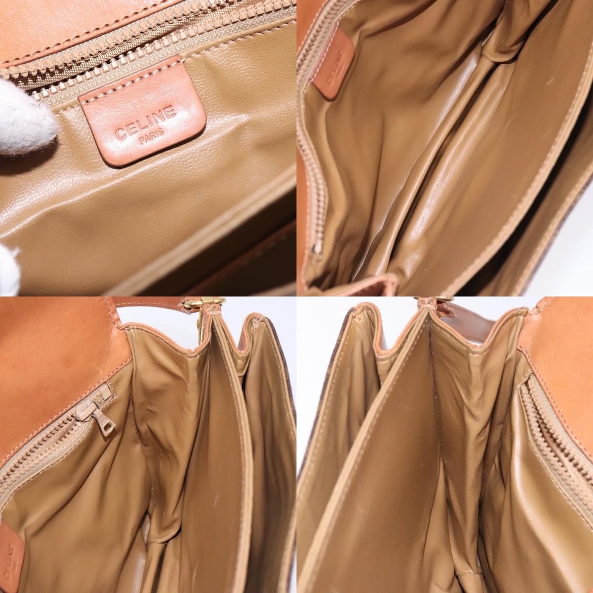Celine CELINE Macadam Canvas Shoulder Bag Pvc Leather Brown Size ONE SIZE - 12 Thumbnail