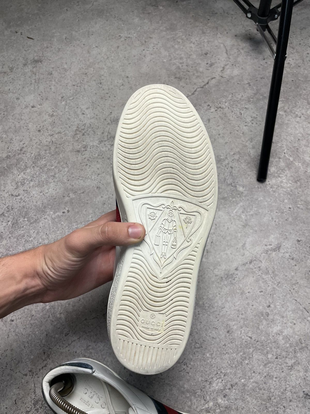 Gucci Gucci Ace Sneakers Og Blue Web White Leather Shoes Monogram Size US 8.5 / EU 41-42 - 9 Thumbnail