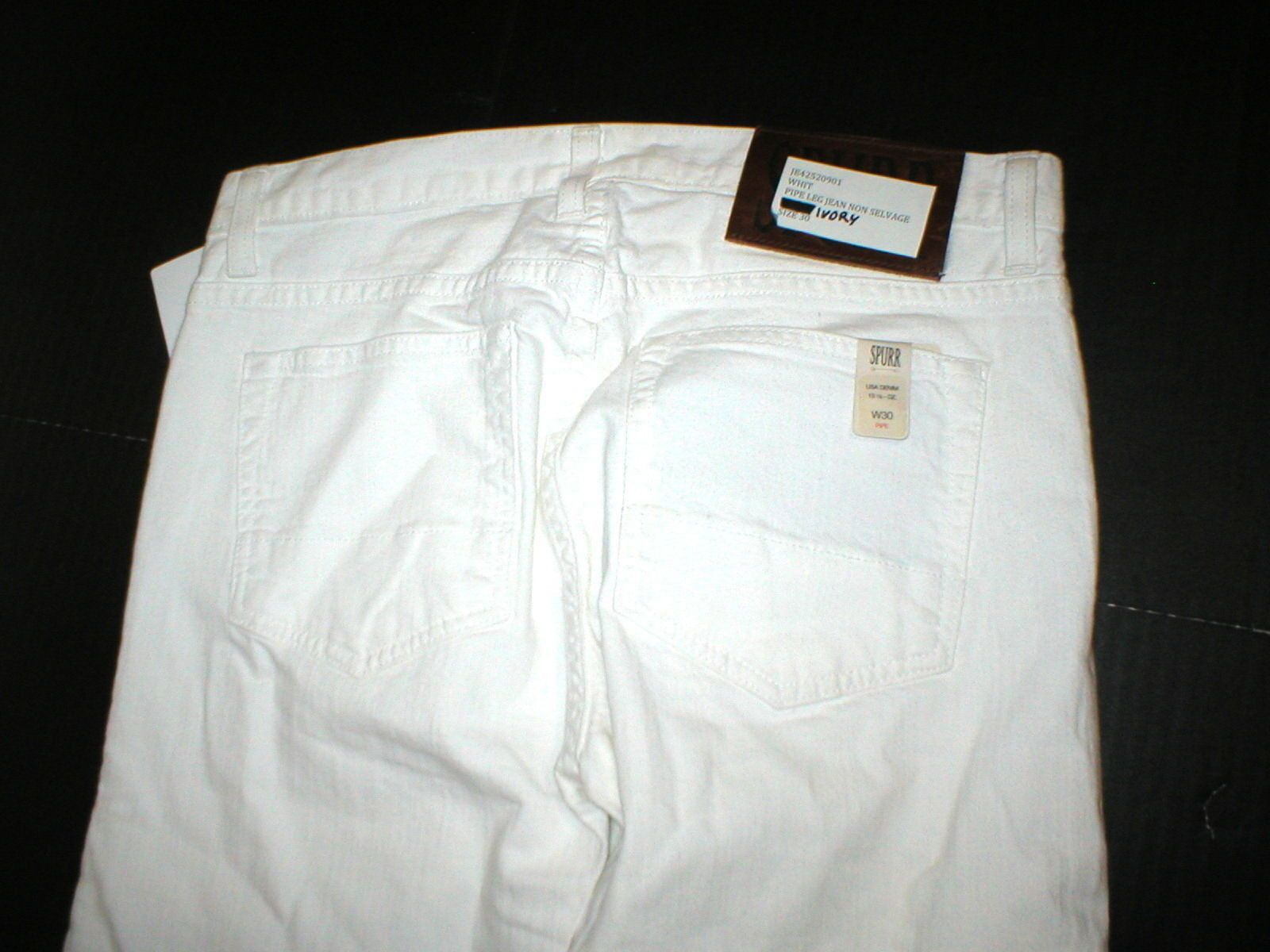 Other New 30 x 34 Mens Designer Spurr Pipe Jeans USA White Slim Size US 30 / EU 46 - 5 Thumbnail