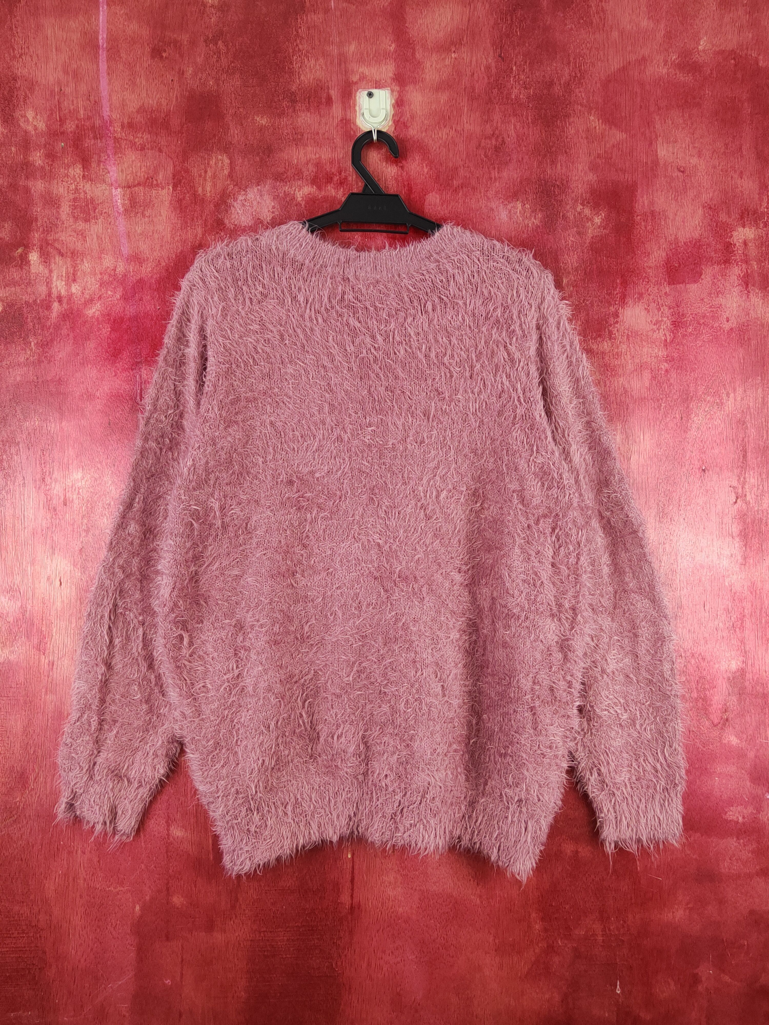 Aran Isles Knitwear DL Blue Strive Pink Shag Shaggy Fur Mohair Knitwear #S2030 Size L / US 10 / IT 46 - 7 Thumbnail