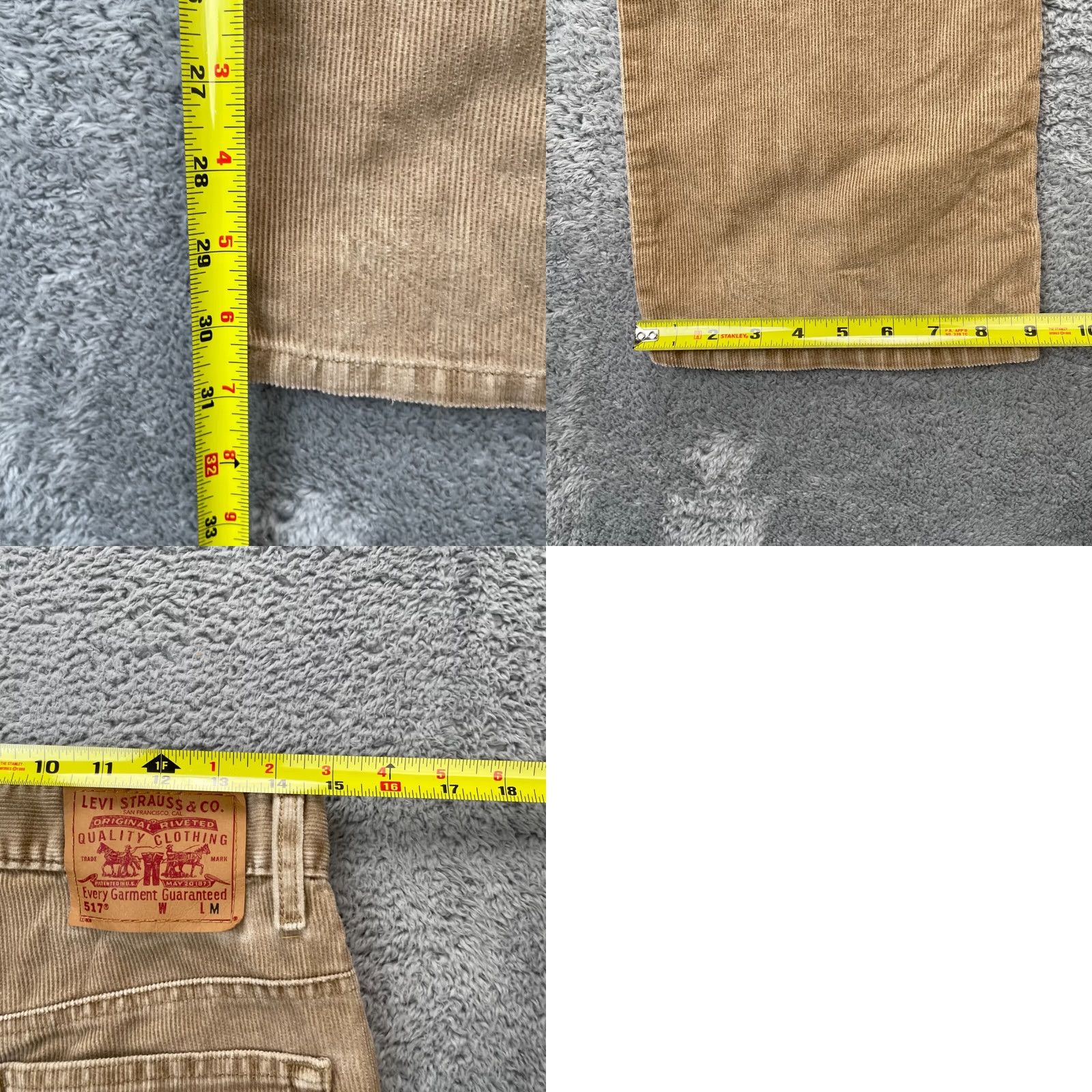 Levi's VINTAGE Levi's Pants Womens 9 Beige Corduroy Bootcut Bell Bottom Flare Slim Inseam 31 Jeans, Chino, 90s, USA Women Size 30" / US 8 / IT 44 - 8 Thumbnail