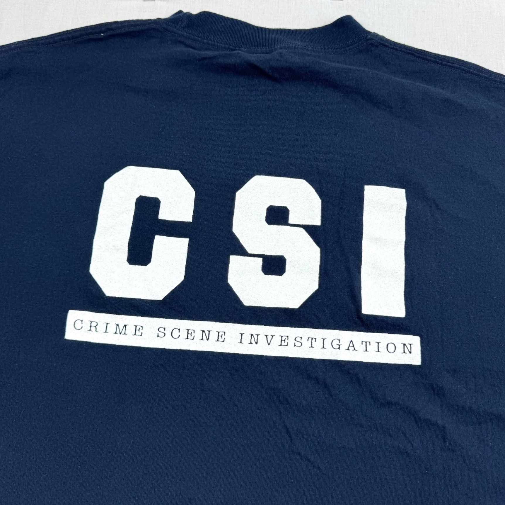 Vintage VINTAGE Alstyle CSI Shirt Adult 2XL Blue Crime Scene Investigator Y2K Grunge Logo T-Shirt Mens Size US XXL / EU 58 / 5 - 2 Thumbnail