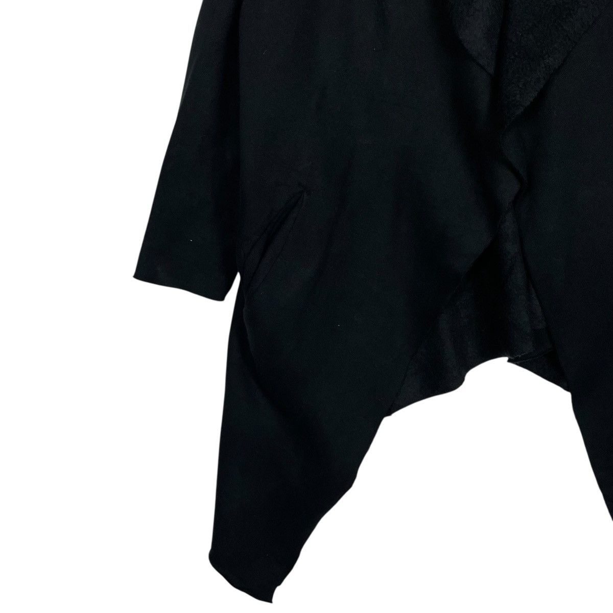 Japanese Brand Mizuiro Industries Black Hooded Buttonless Cape Coat Size M / US 6-8 / IT 42-44 - 3 Thumbnail