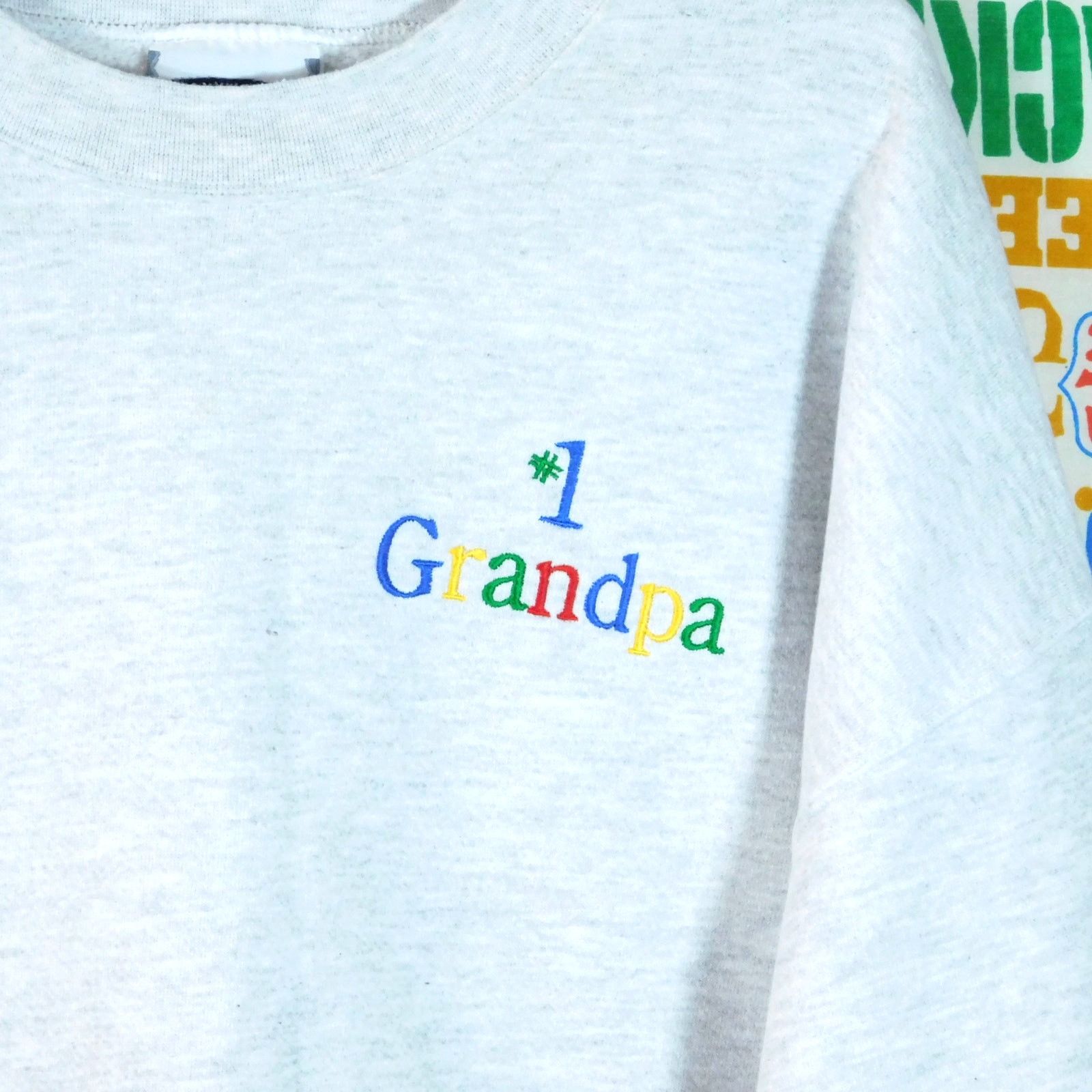 Lee Number 1 Grandpa Sweatshirt Size XL Rainbow Letters Google Size US XL / EU 56 / 4 - 2 Thumbnail