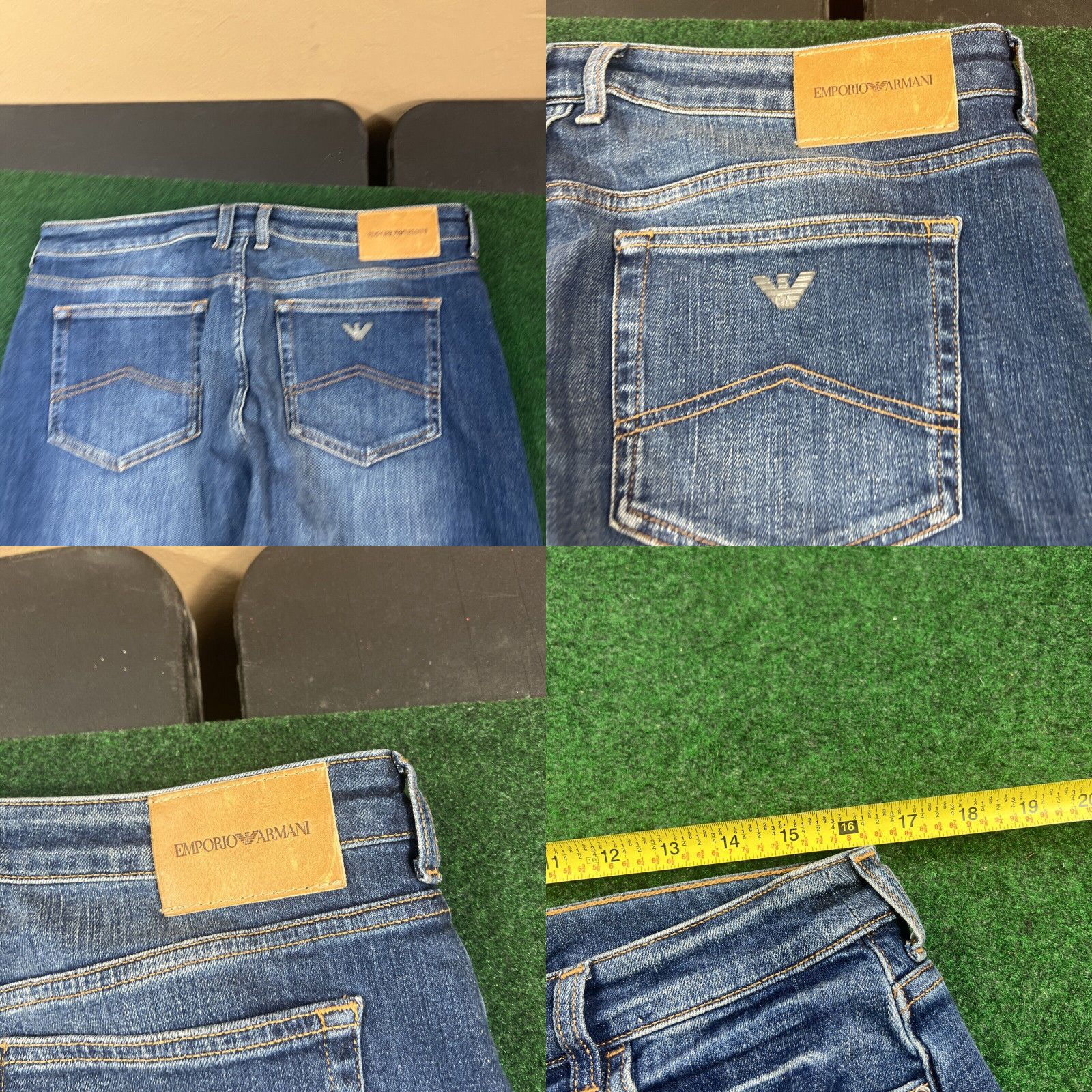 Emporio Armani EMPORIO ARMANI Jeans Mens 31W 32x28 Blue Denim Straight Slim Size US 31 - 8 Thumbnail