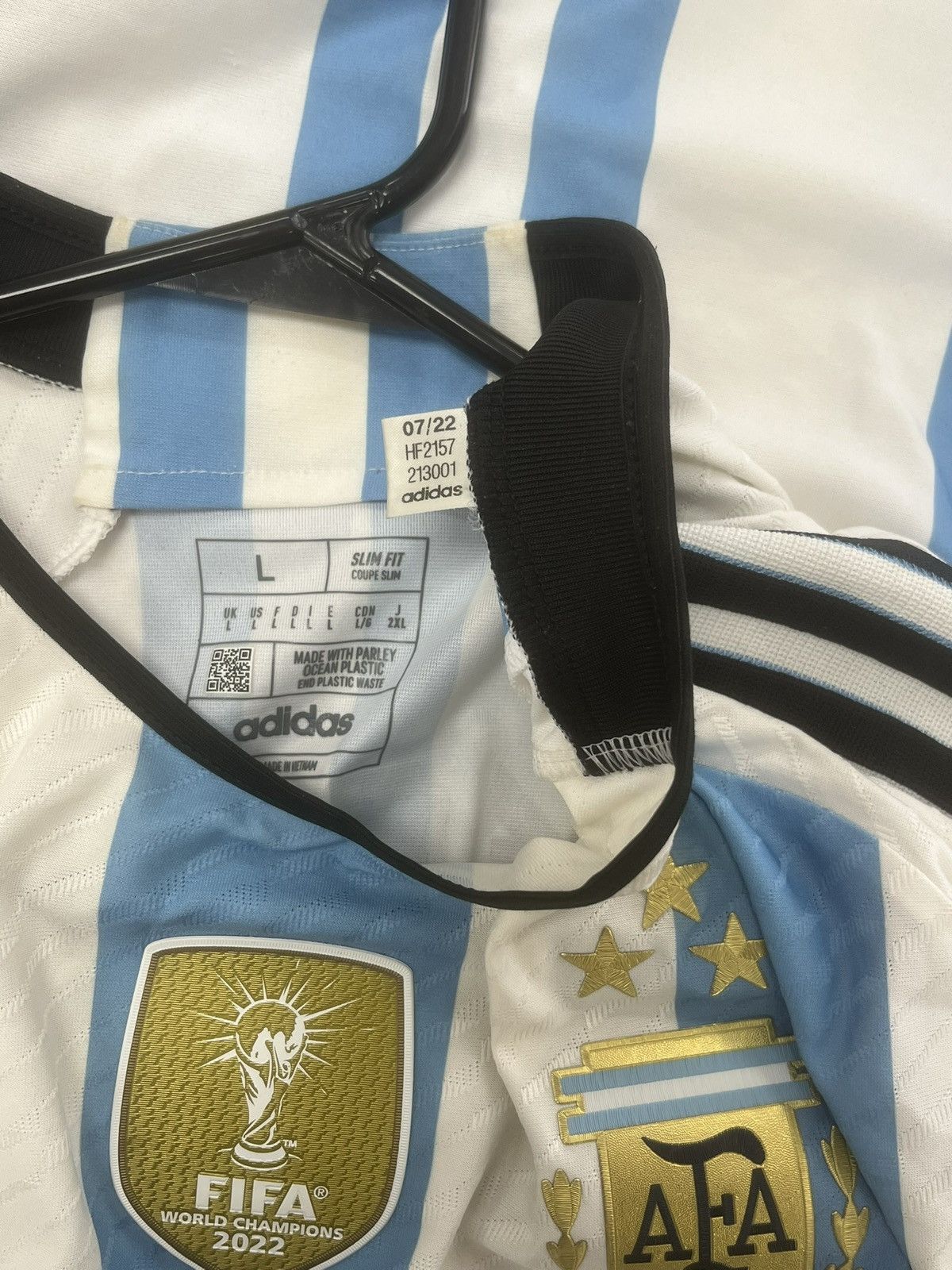 Adidas Adidas Argentina 2022 Authentic Home Jersey Messi Size US L / EU 52-54 / 3 - 5 Thumbnail