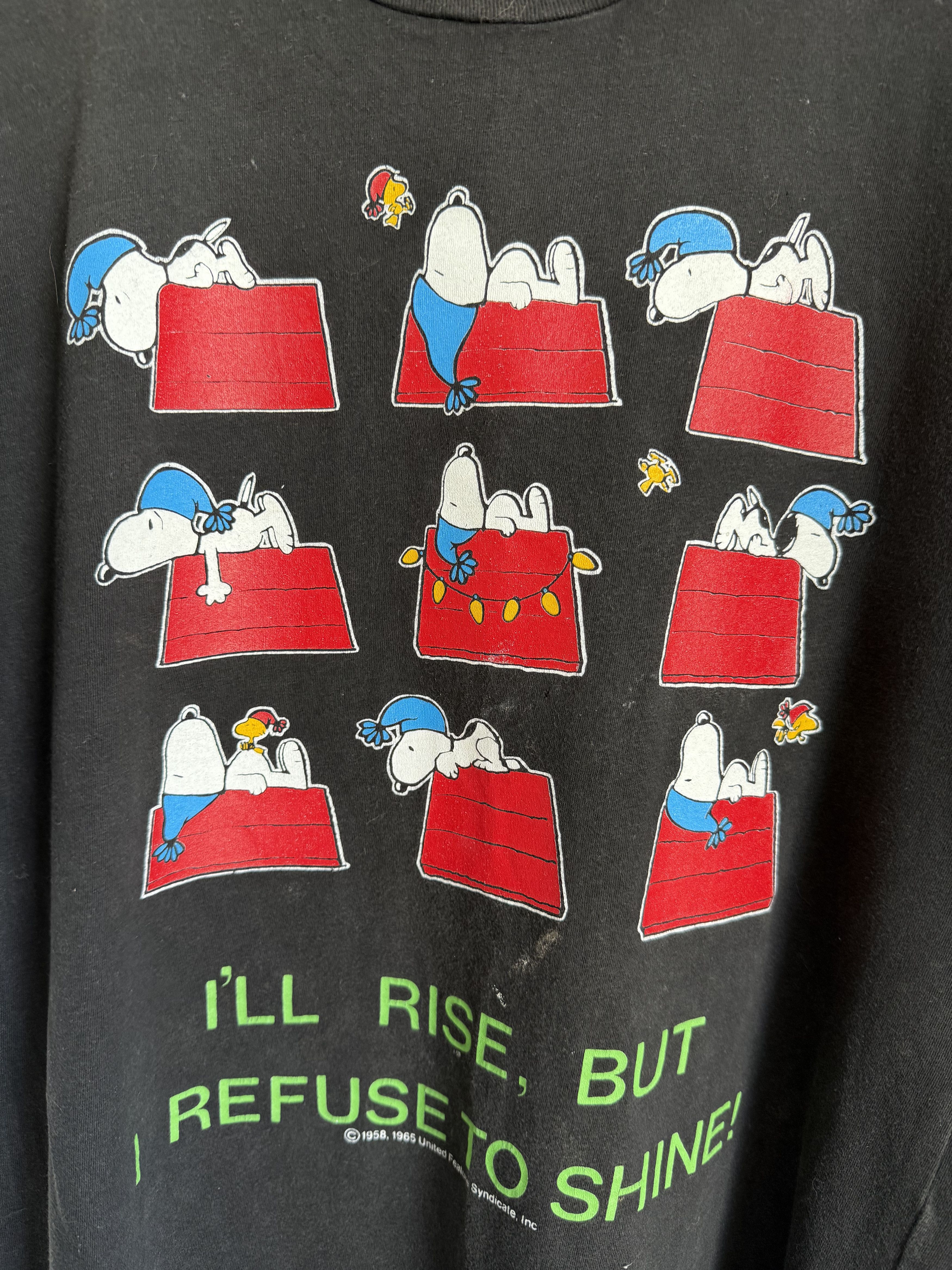 Peanuts Vintage 90s Peanuts Snoopy refuse to shine t-shirt Size US L / EU 52-54 / 3 - 2 Thumbnail