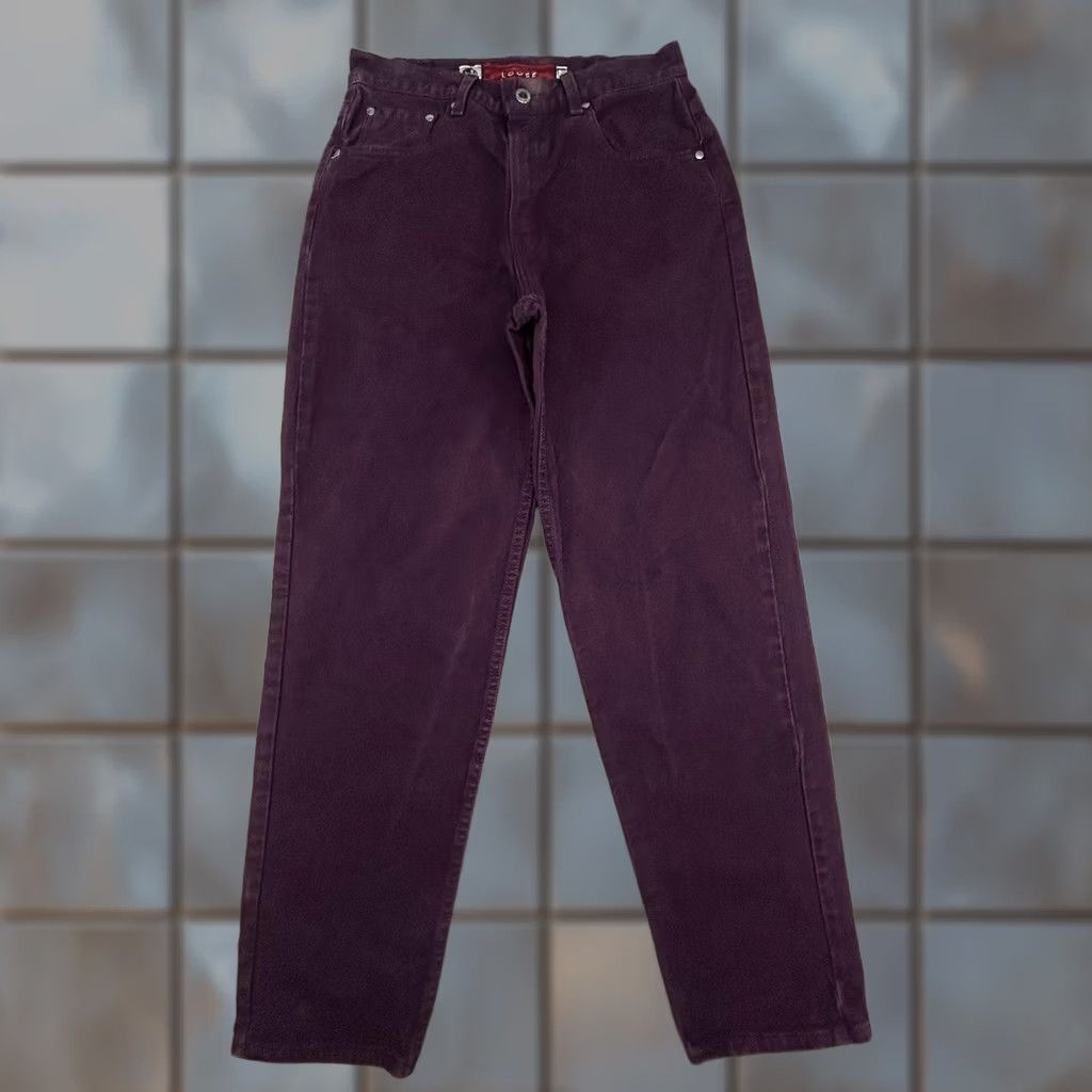 Levi's VINTAGE Levi's Silvertab Jeans Womens 9 Jr M 28x30 Purple Denim 90s USA Relaxed Fit Straight Leg Jeans Size 30" / US 8 / IT 44 - 1 Thumbnail