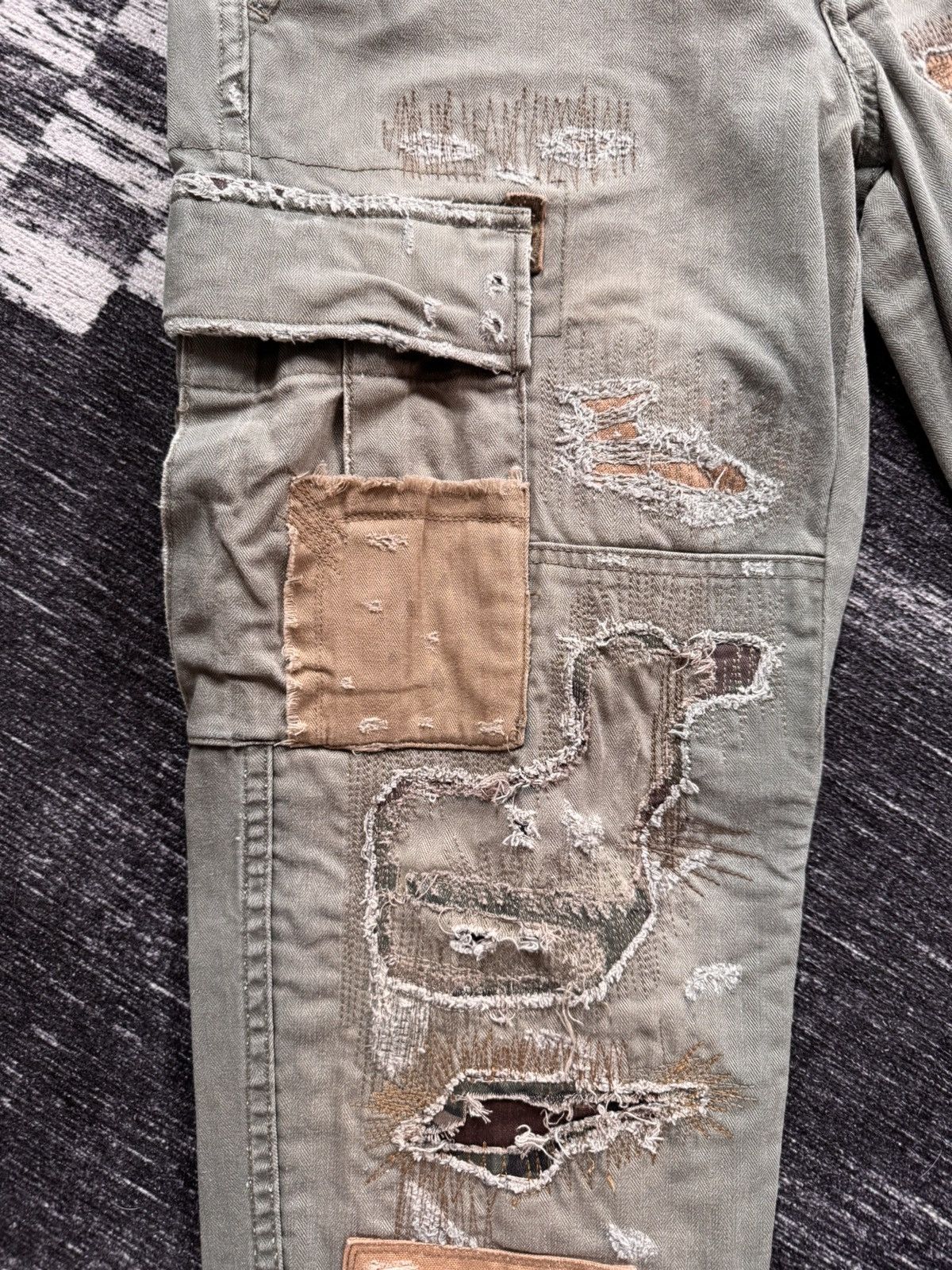 Denim & Supply Ralph Lauren Denim & Supply Ralph Lauren Distressed Patch Cargo Pants Size US 29 - 5 Thumbnail