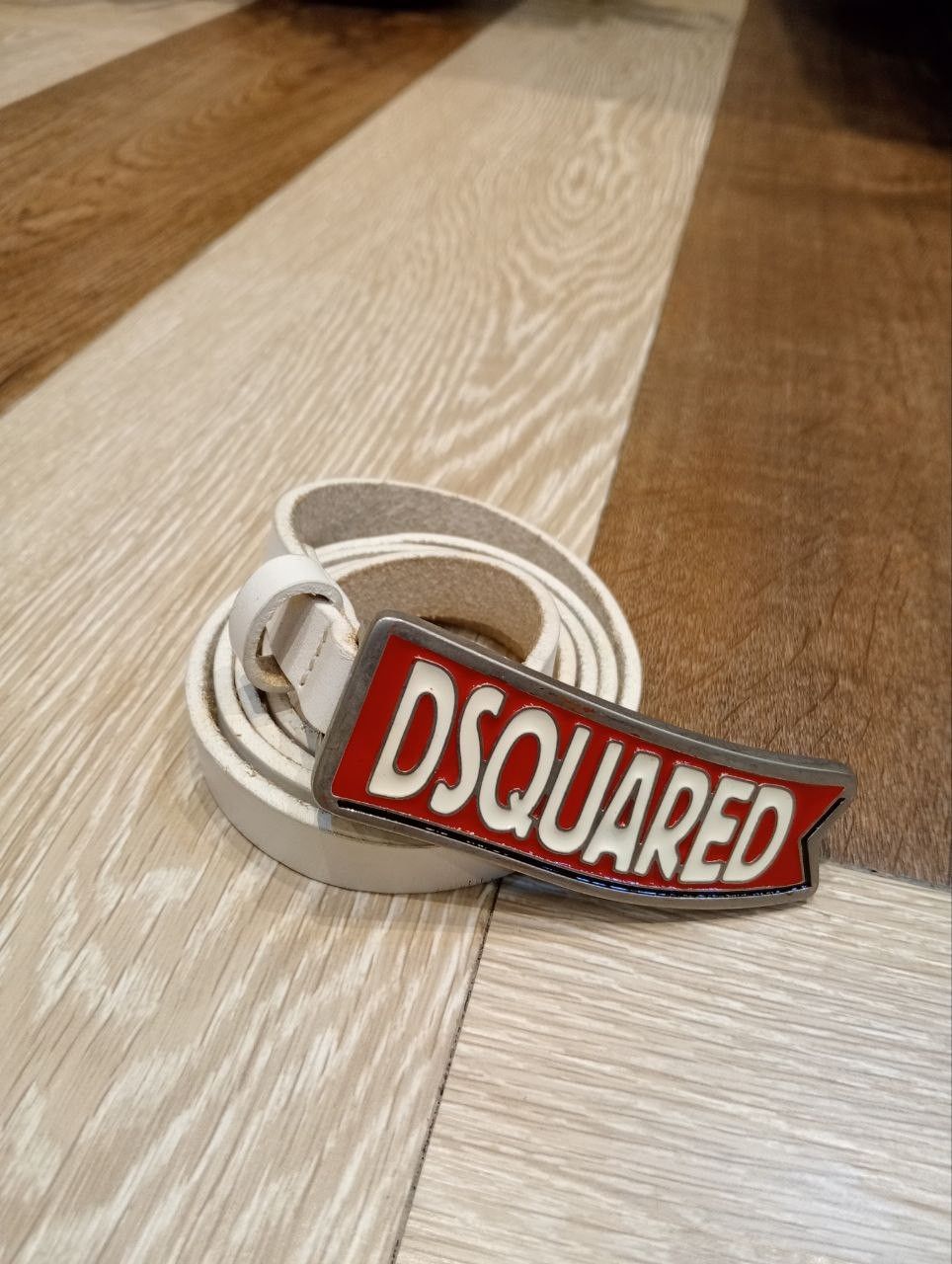 Dsquared2 DSQUARED WHITE LEATHER BELT Size ONE SIZE - 1 Thumbnail