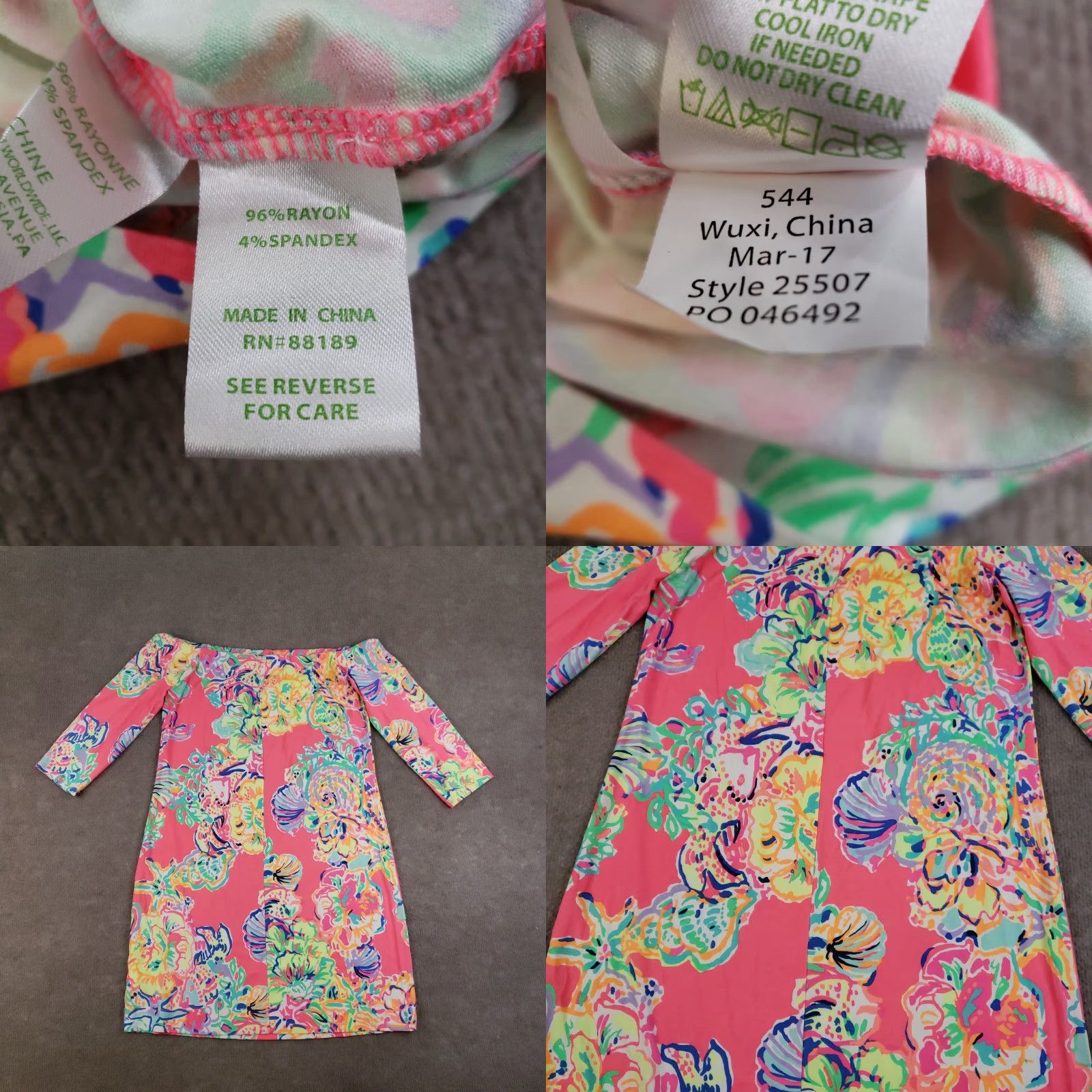 Lilly Pulitzer Lilly Pulitzer Laurana Dress Womens Small Pink Coral Reef Off Shoulder Seashell 3/4 Sleeve Shift Short Beach Tropical Floral Summer Combo Womens Size S / US 4 / IT 40 - 8 Thumbnail